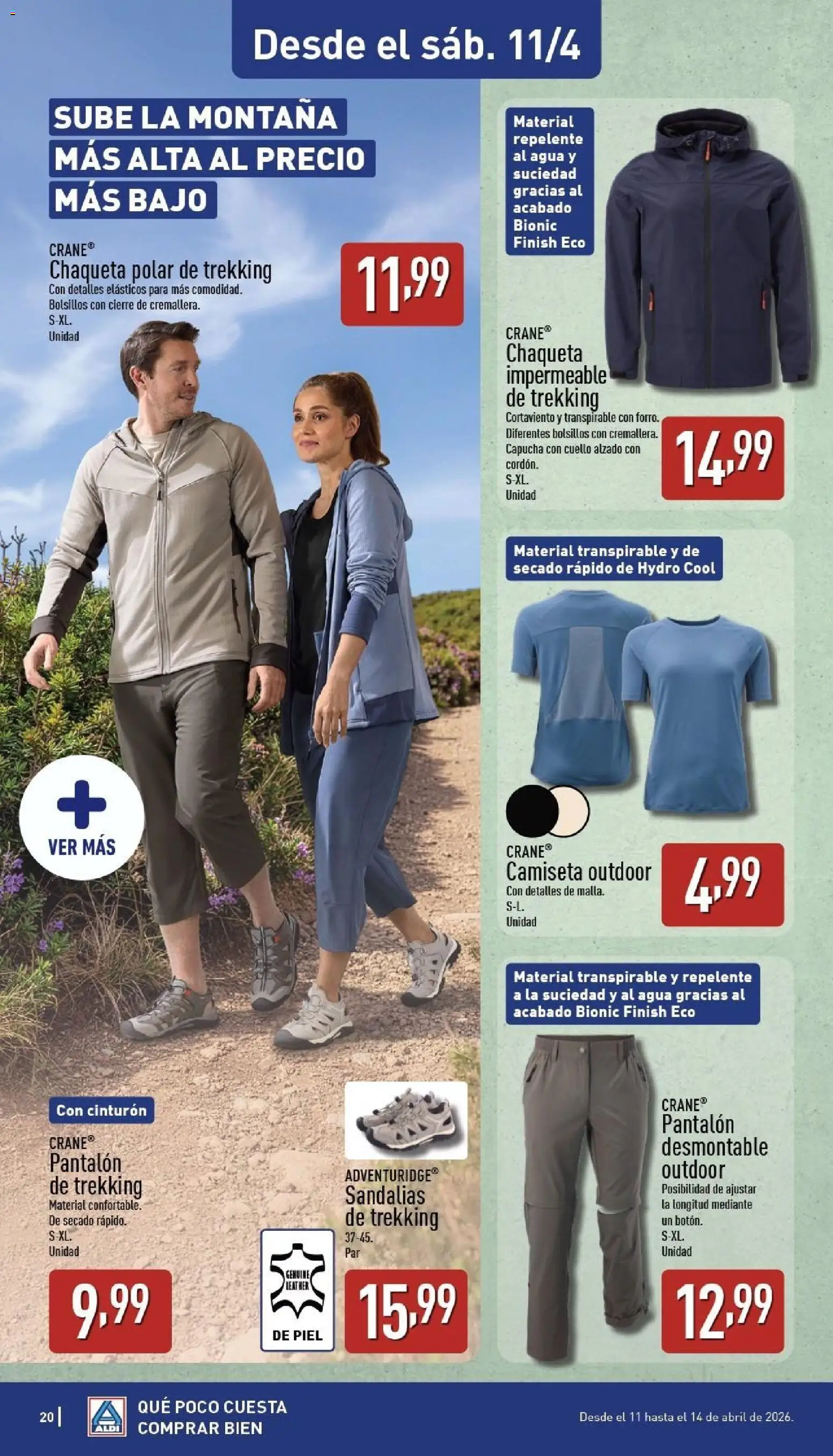 Aldi folleto Península │ válido desde el 06.04.2026 | Página: 20 | Productos: Chaqueta, Sandalias, Cinturón