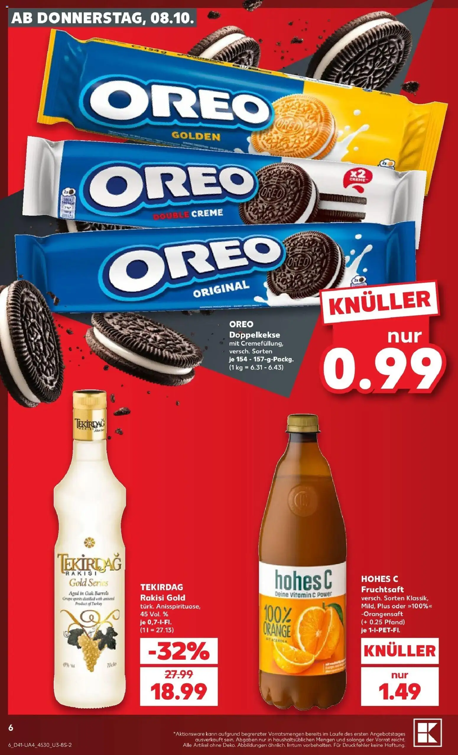 Prospekt Kaufland ab 08.10.2026 » Angebote Online zum Blättern | Seite: 6 | Produkte: Orangensaft, Creme, Hohes c, Fruchtsaft