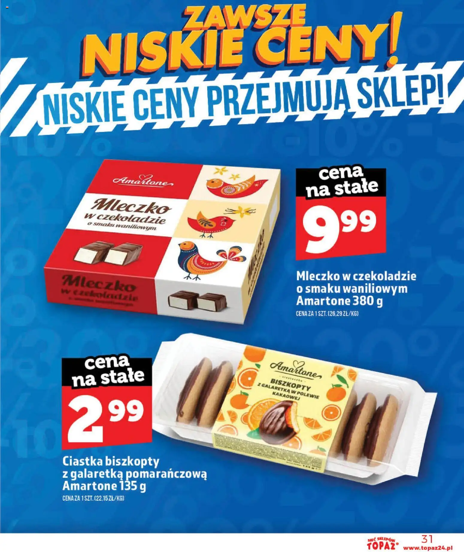 Topaz gazetka - Otwarcie Stoczek Łukowski od 30.05.2026 | Strona: 31 | Produkty: Galaretka, Ciastka