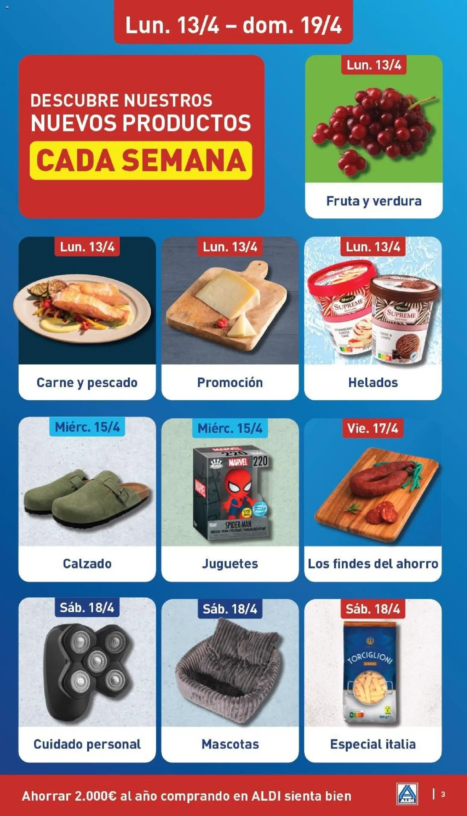 Aldi folleto Península │ válido desde el 13.04.2026 | Página: 3 | Productos: Pescado, Pasta, Juguetes