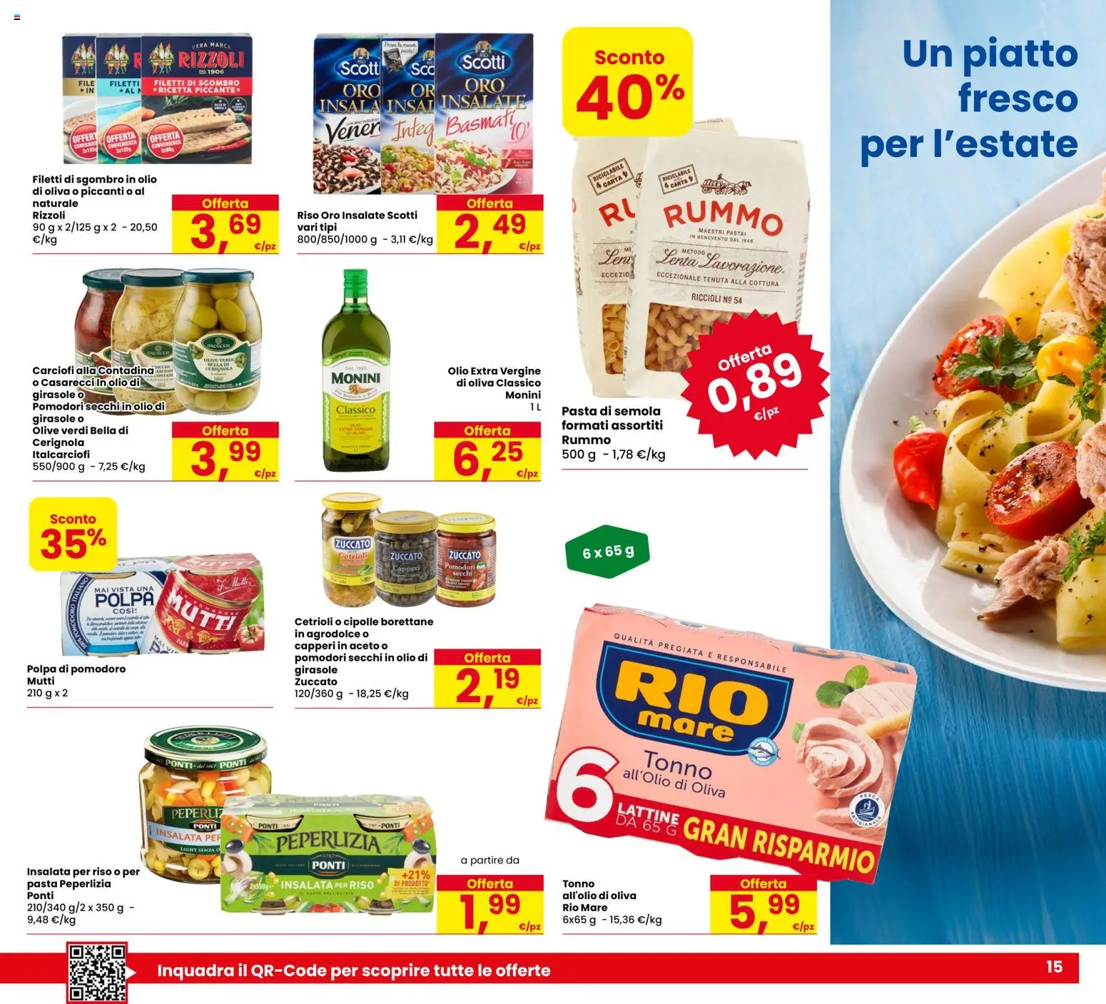 Volantino Despar del 28.05.2026 | Pagina: 15 | Prodotti: Cetrioli, Pomodoro, Pasta, Olio di girasole