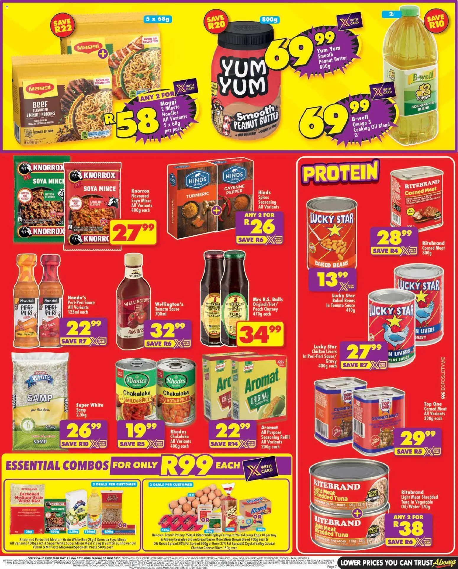 New Shoprite catalogue – valid from 21.05.2026 | Page: 7 | Products: Detergente líquido, Butter, Eggs, Sauce