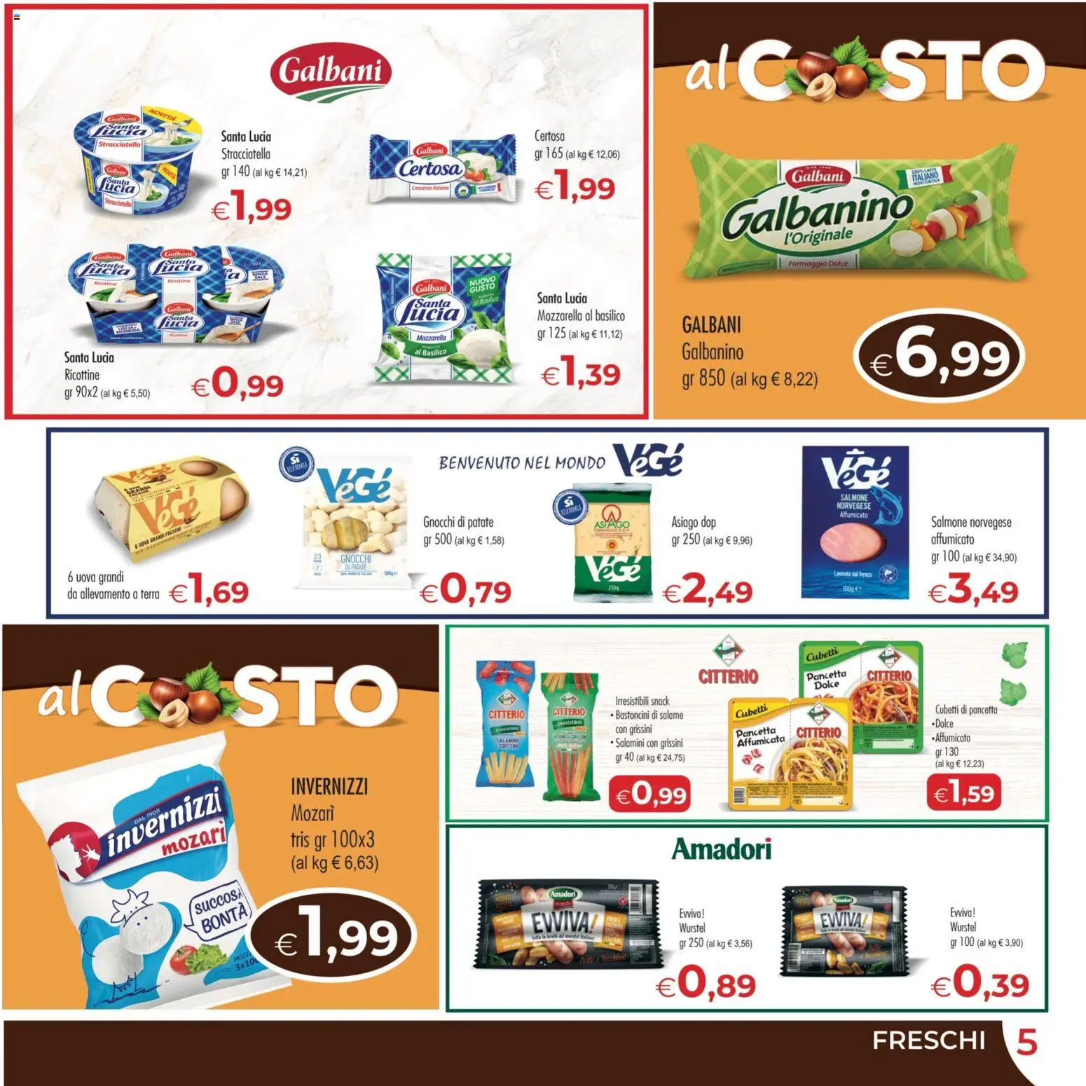 Volantino MerSi Supermercati del 07/10/2026 | Pagina: 5 | Prodotti: Salmone, Wurstel, Mozzarella santa lucia, Terra