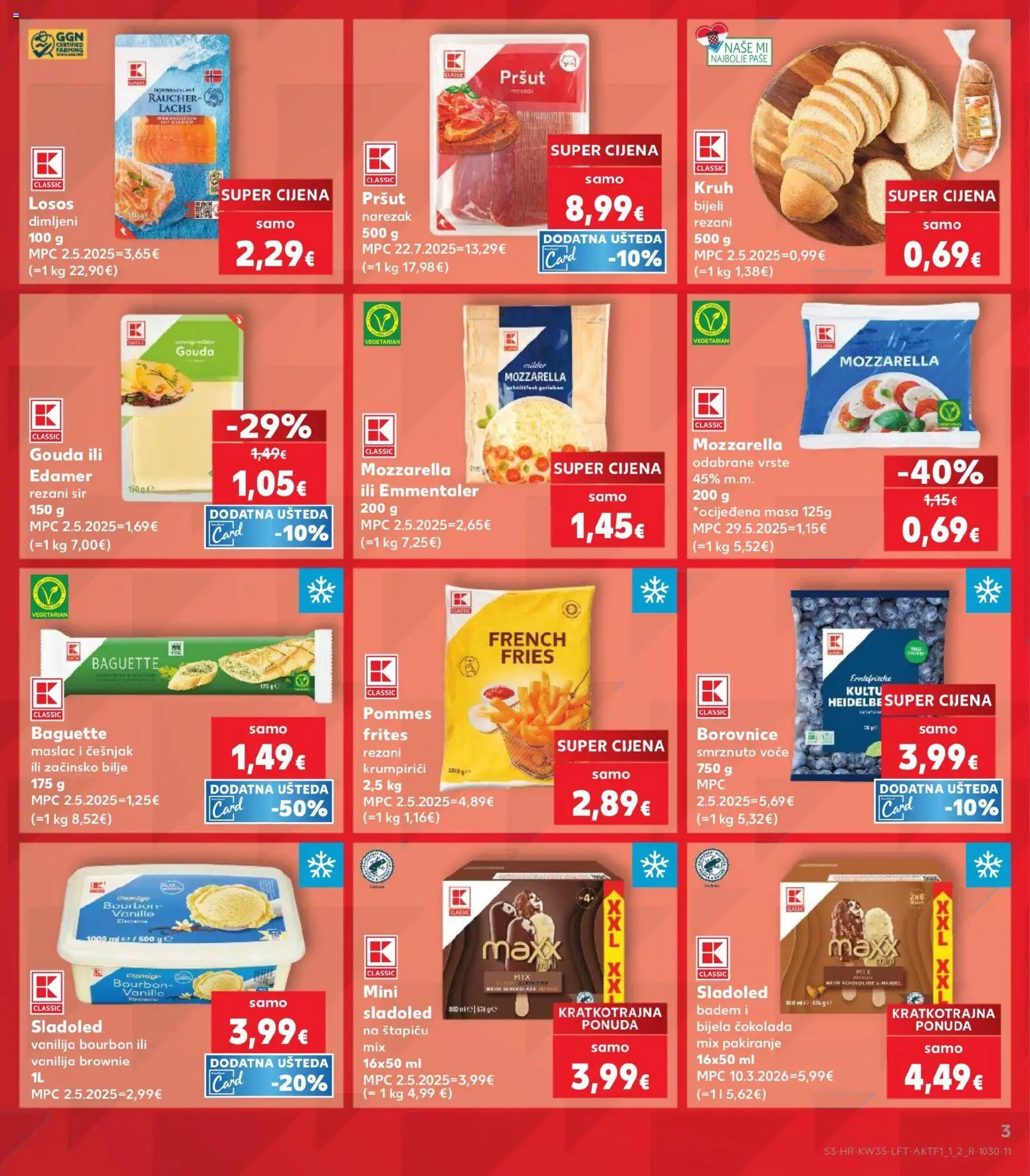 Kaufland katalog | vrijedi od 26.08.2026 | Stranica: 3 | Proizvodi: Pommes frites, Kruh, Češnjak, Losos