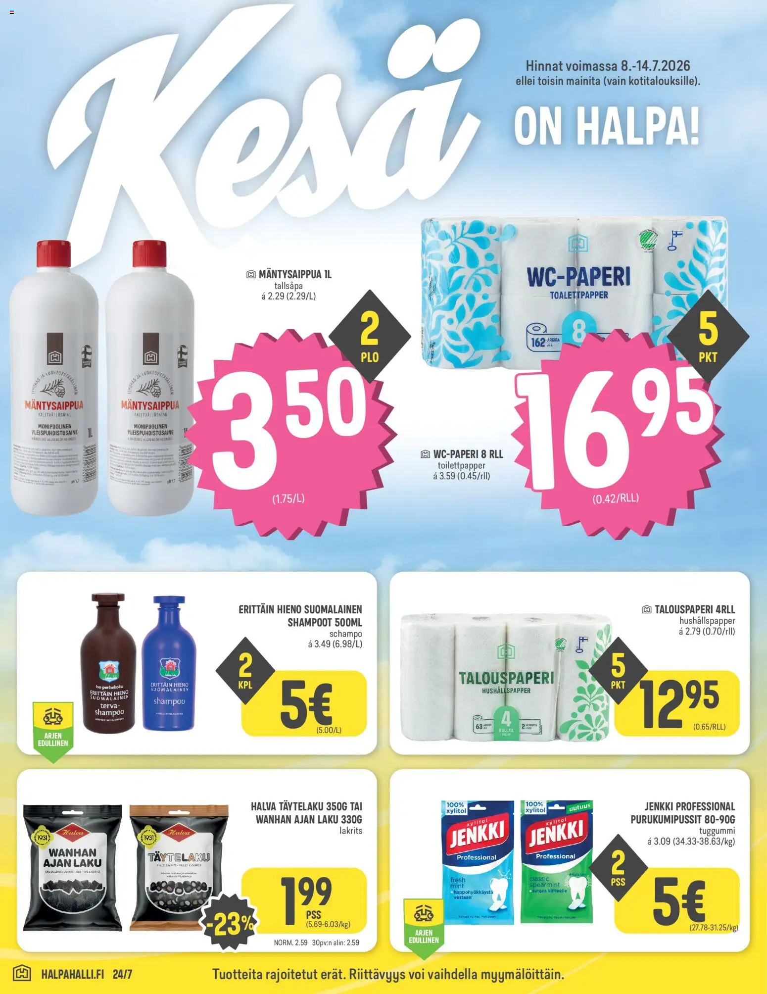 Halpa Halli tarjoukset – voimassa 08/07/2026 alkaen | Sivu: 8 | Tuotteet: Shampoo, Voi