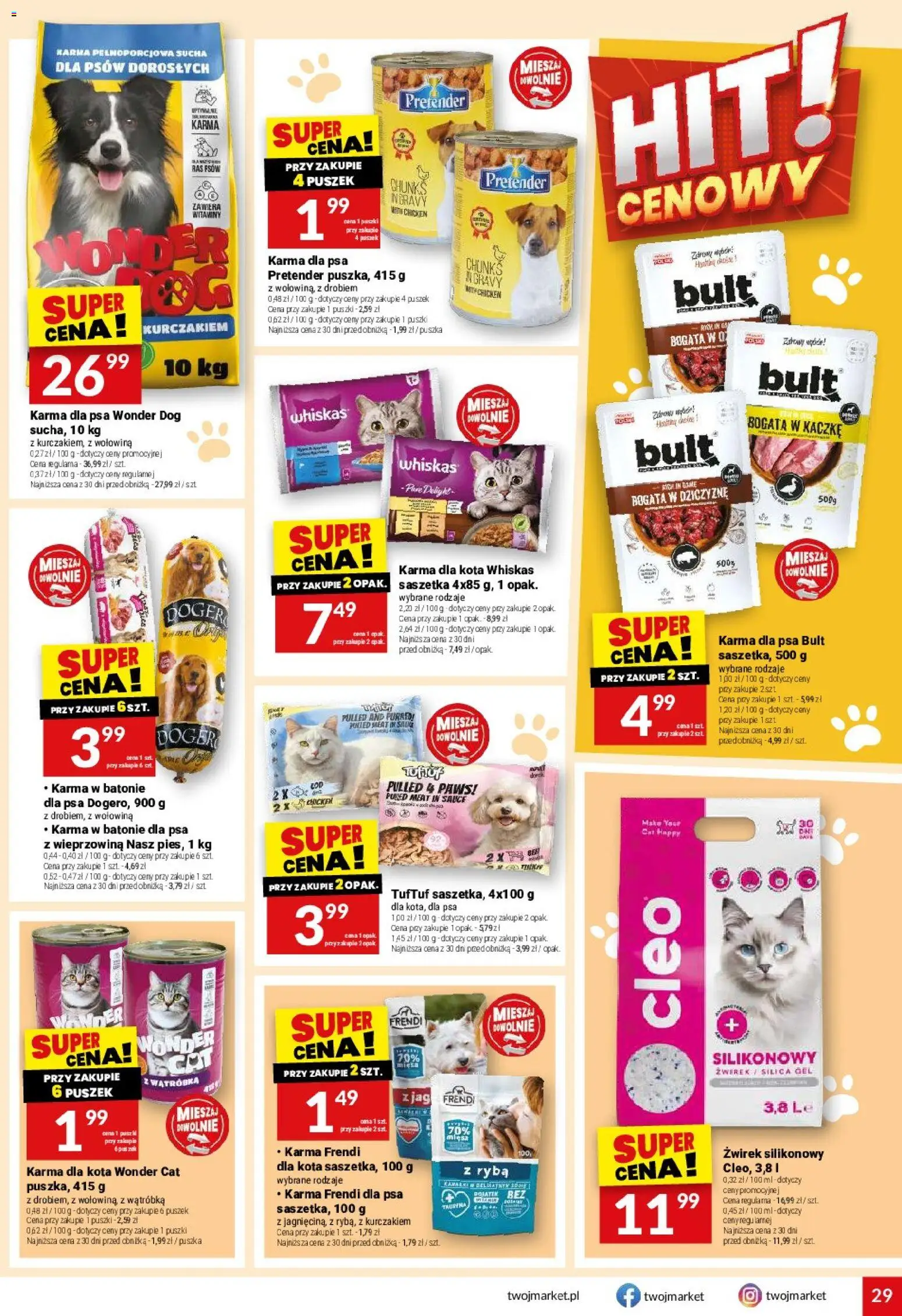Twój Market gazetka od 09.09.2026 | Strona: 29 | Produkty: Żwirek silikonowy, Pączki, Wieprzowina, Wołowina