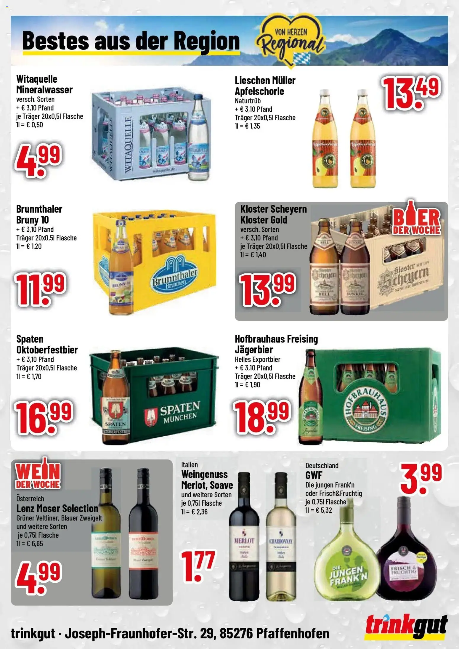 Trinkgut Prospekt Pfaffenhofen/Ilm (ab 17.08.2026) » Angebote online | Seite: 4 | Produkte: Merlot, Mineralwasser, Wein