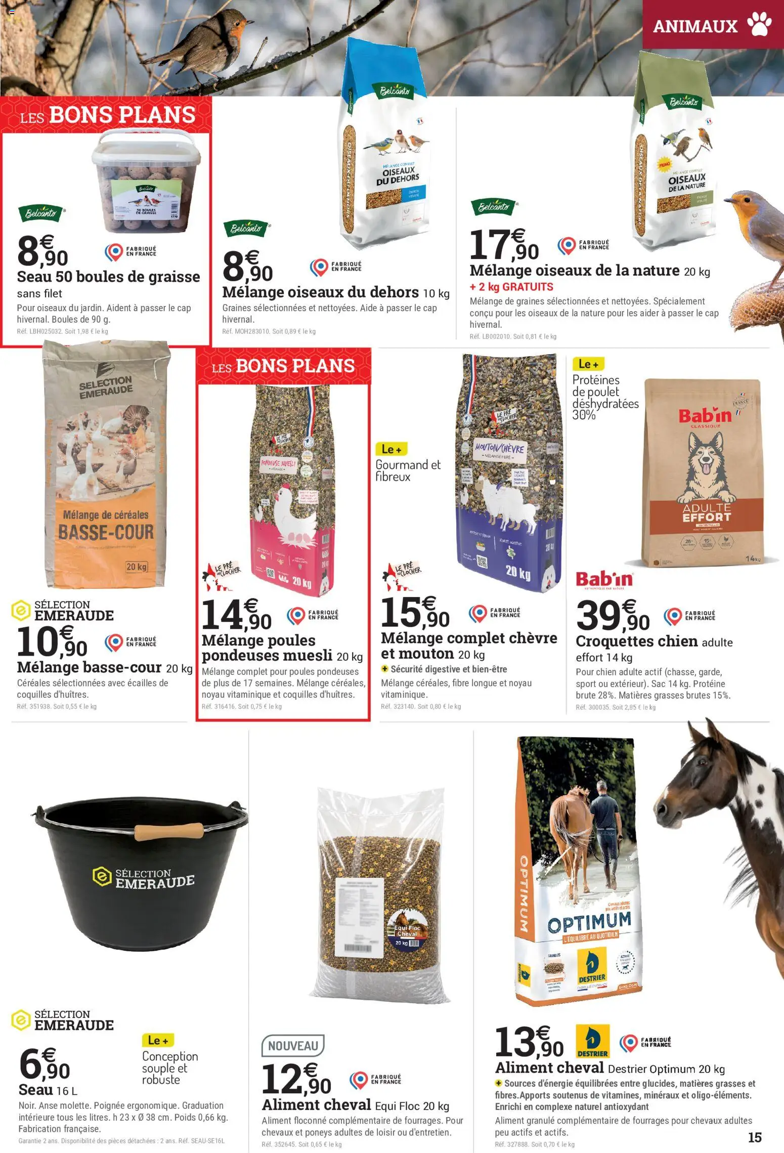 {H1} | Page: 15 | Produits: Croquettes, Sac, Poulet, Céréales