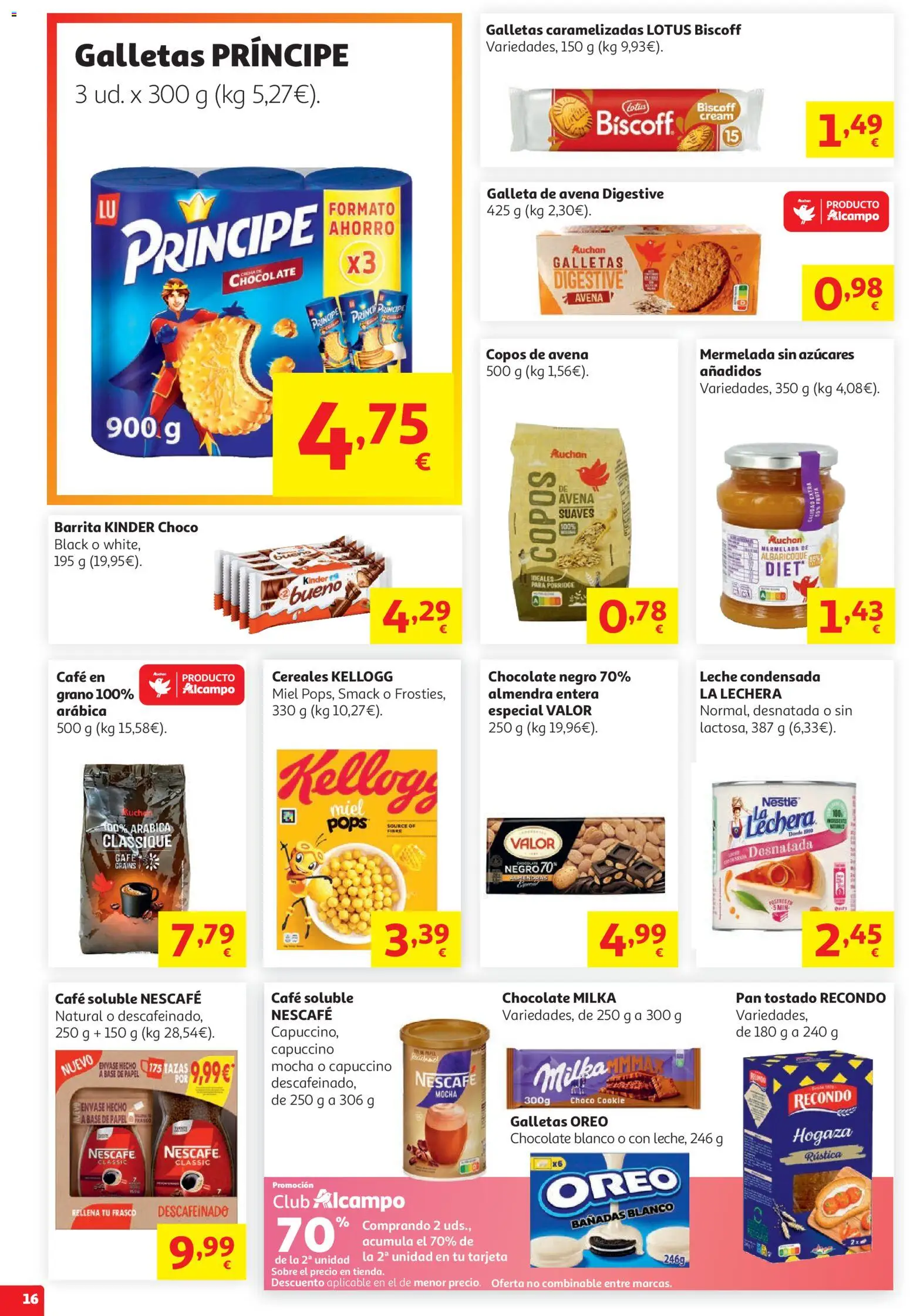 Alcampo HP Cat │ válido desde el 19.05.2026 | Página: 16 | Productos: Leche, Pan, Cereales, Αποφλοιωτής σκόρδου