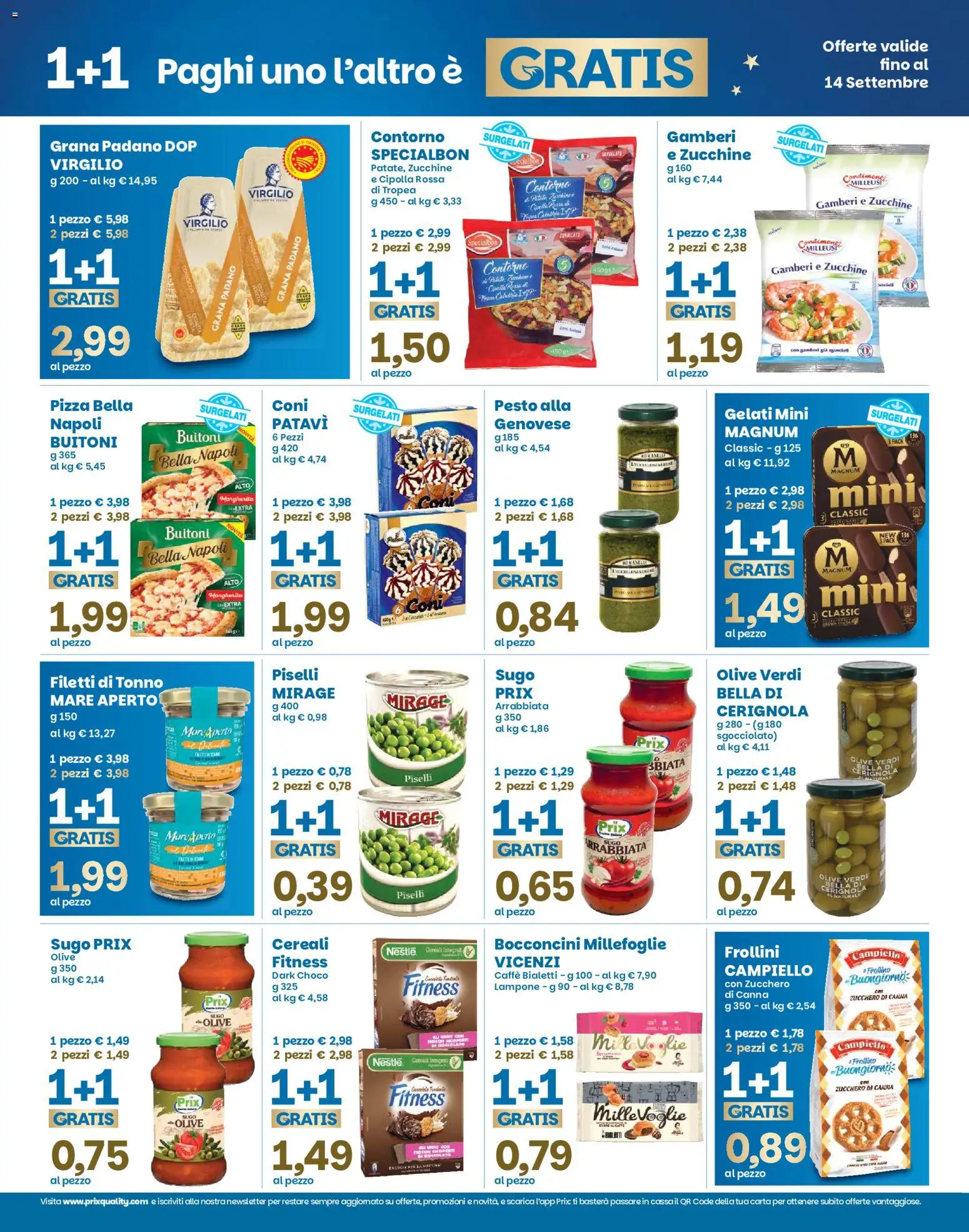 Volantino Prix del 08/09/2026 | Pagina: 13 | Prodotti: Gamberi, Magnum, Zucchero, Grana Padano