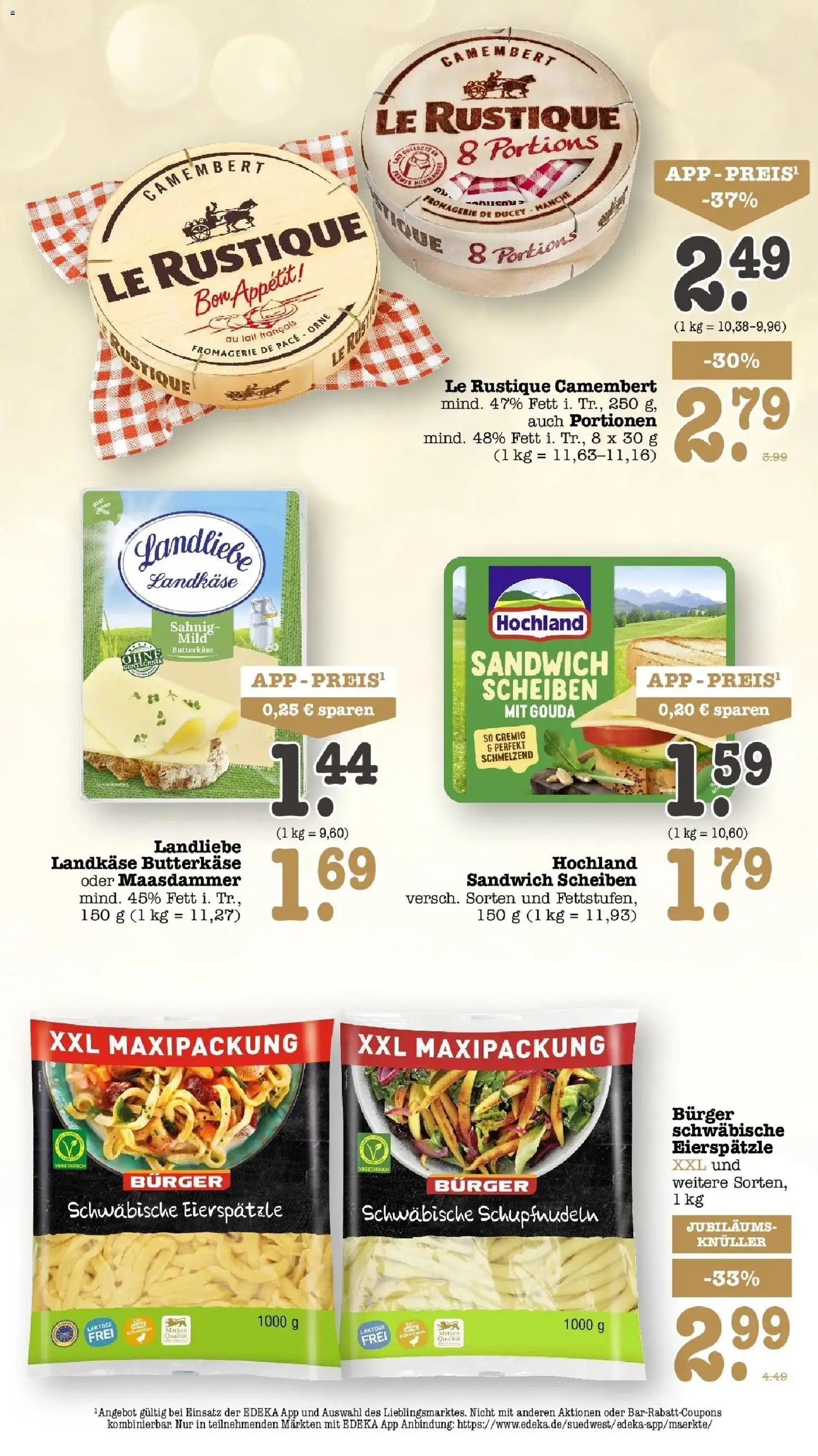 E center Prospekt Achern (ab 05.10.2026) zum Blättern | Seite: 36 | Produkte: Gouda, Burger, Camembert