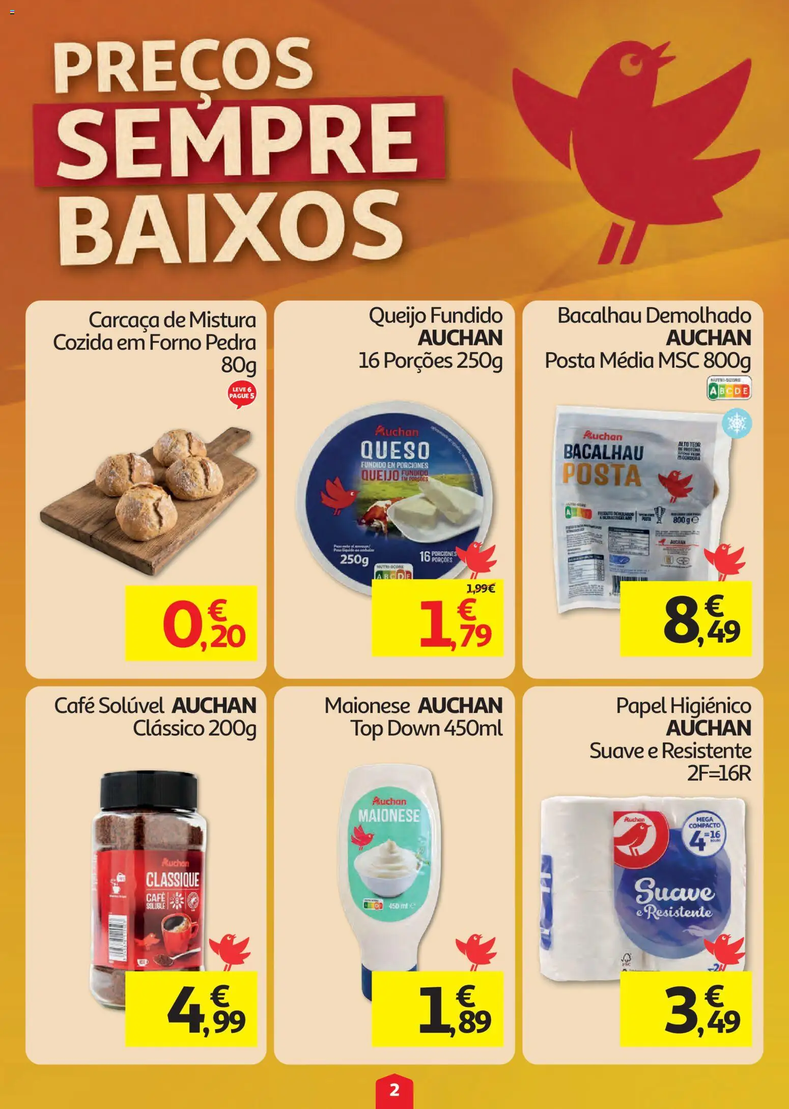 Auchan folheto │ válido de 20/08/2026 | Página: 2 | Produtos: Forno, Papel higiénico, Café solúvel, Maionese