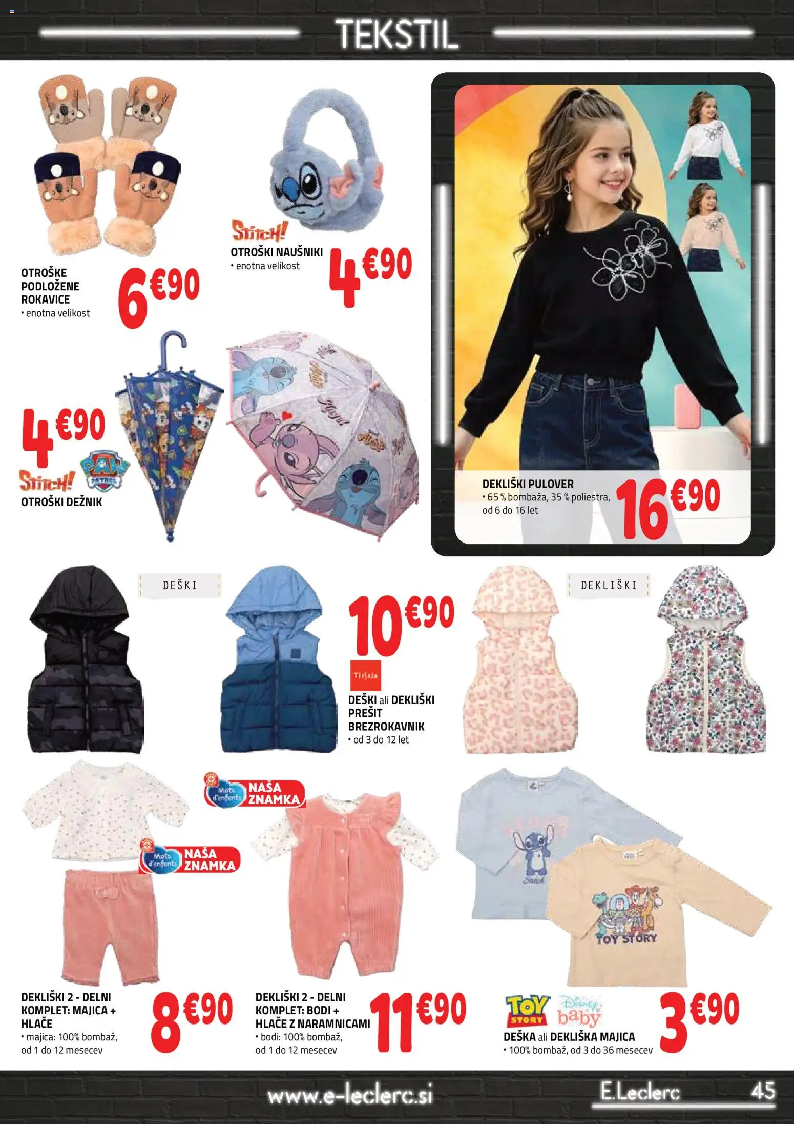 Novi E.leclerc katalog ponudbe – veljaven od 28.10.2026 | Stran: 5 | Izdelki: Majica, Naušniki, Rokavice, Deznik