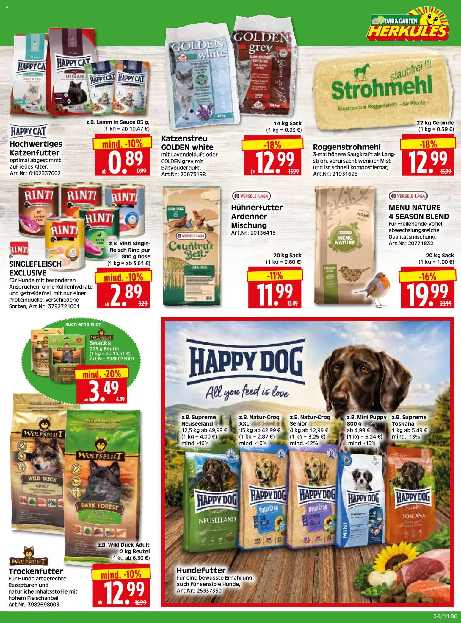 HERKULES Bau & Garten – gültig ab 17.08.2026 | Seite: 11 | Produkte: Katzenfutter, Fleisch