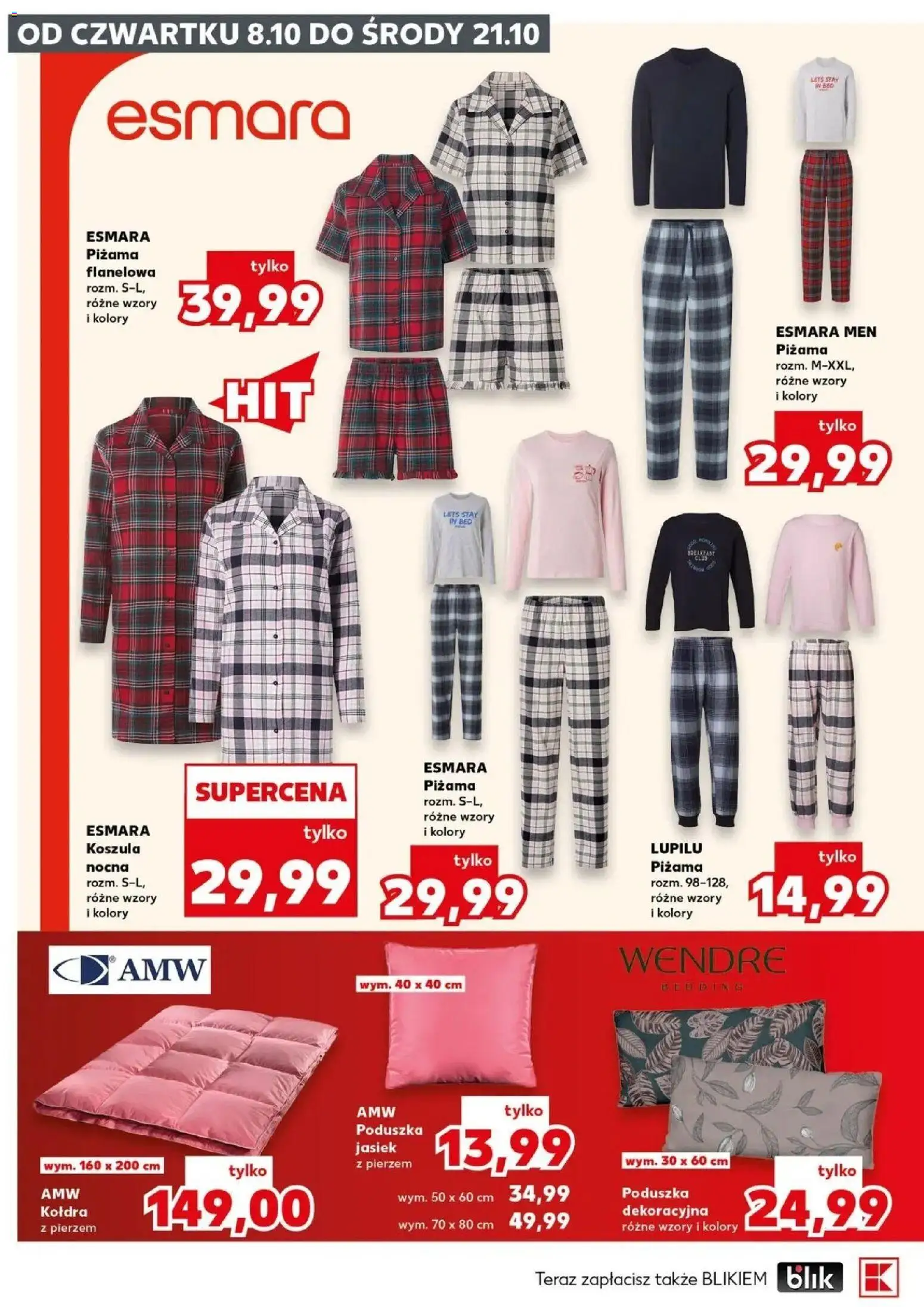 Kaufland gazetka - Złap Okazje od 08.10.2026 - od jutra PDF | Strona: 8 | Produkty: Koszula, Piżama, Poduszka, Kołdra