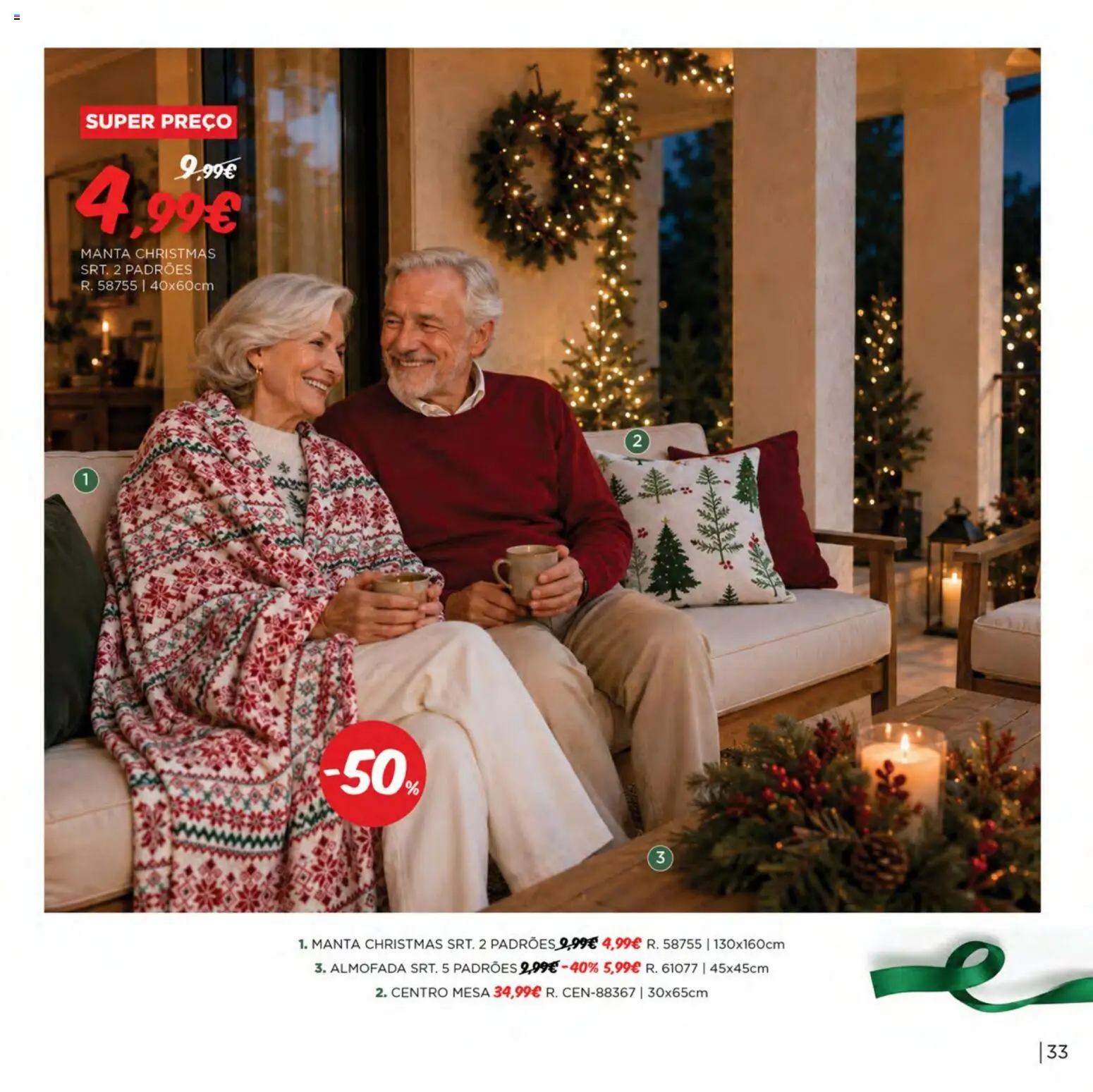 Espaço Casa Catálogo de Natal 2026 │ válido de 06/10/2026 | Página: 33 | Produtos: Almofada, Mesa, Manta