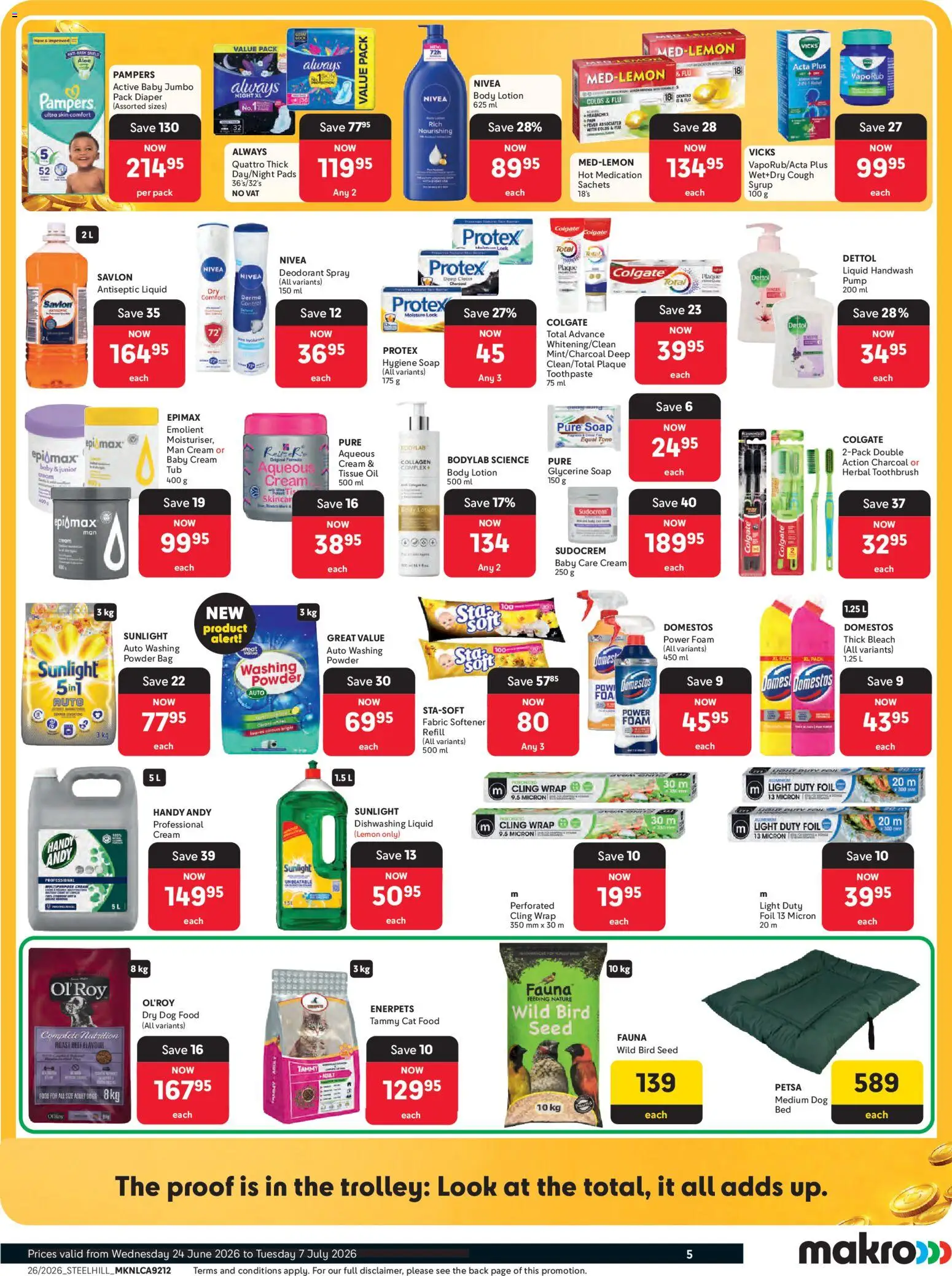 New Makro catalogue – valid from 24/06/2026 | Page: 5 | Products: Pads, Syrup, Foam, Toothbrush