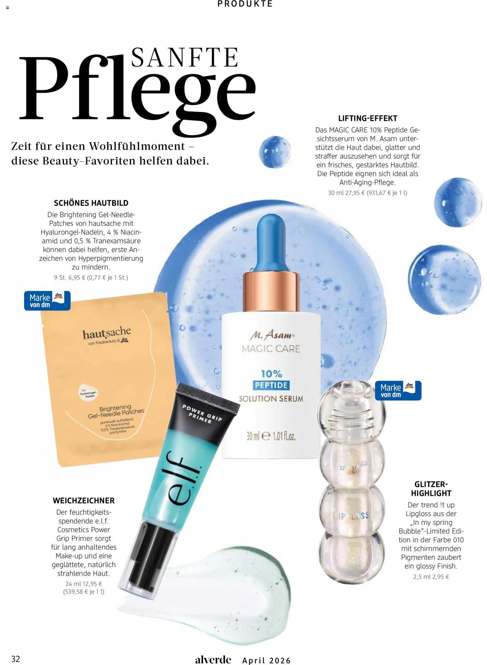 dm drogerie Prospekt 	 – gültig ab 01.04.2026 | Seite: 32 | Produkte: Lipgloss, Serum, Primer