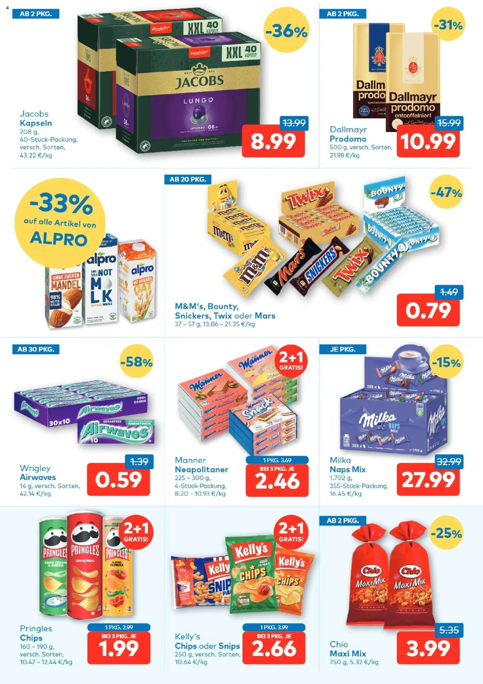 T&G Tirol gültig ab 10.09.2026 | Seite: 4 | Produkte: Chips, Mandel, Zucker, Snickers