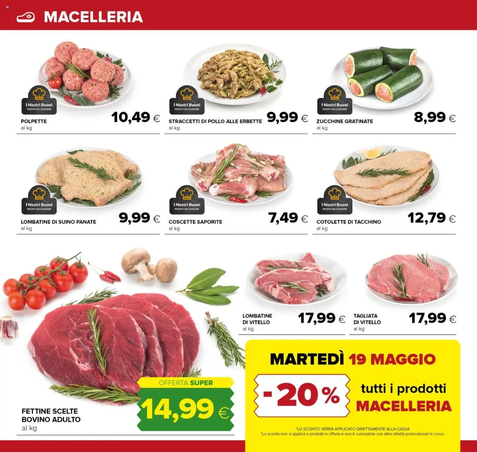 Volantino Oasi del 07.05.2026 | Pagina: 10 | Prodotti: Bovino, Vitello, Zucchine, Polpette