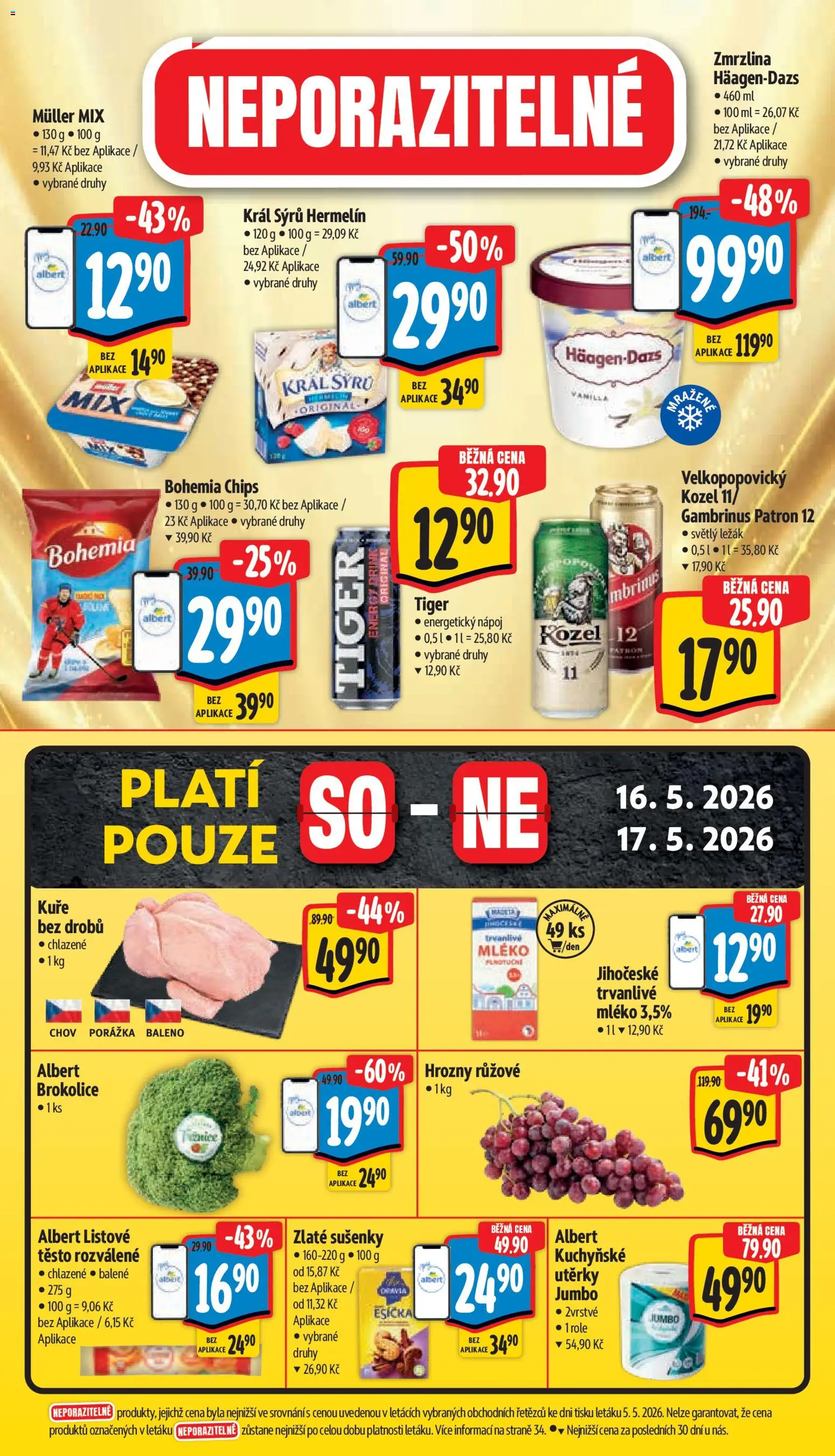 Albert leták - Hypermarket od 13.05.2026 | Strana: 8 | Produkty: Mléko, Energetický nápoj, Esíčka, Kuře