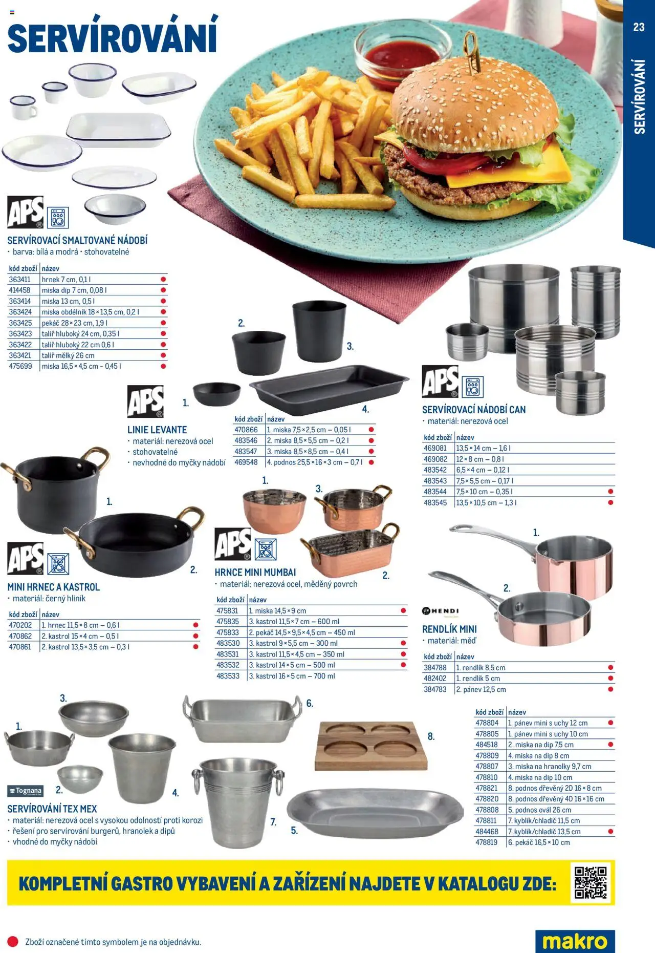 Makro leták - Burgery od 17.07.2025 | Strana: 23 | Produkty: Podnos, Hranolky, Med, Hrnec
