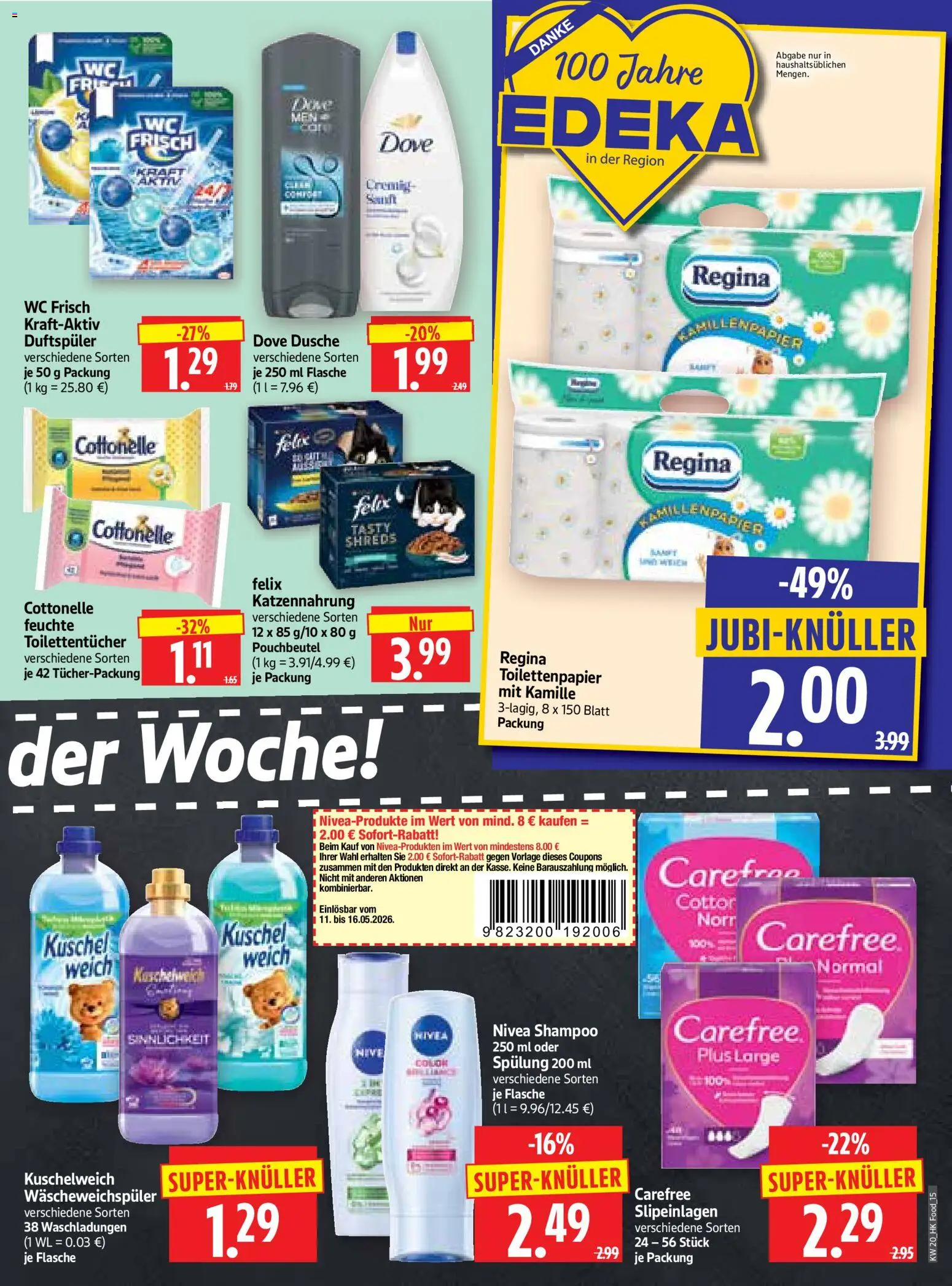 HERKULES Prospekt 	 – gültig ab 11.05.2026 | Seite: 15 | Produkte: Dusche, Kuschelweich, Wc frisch, Toilettenpapier