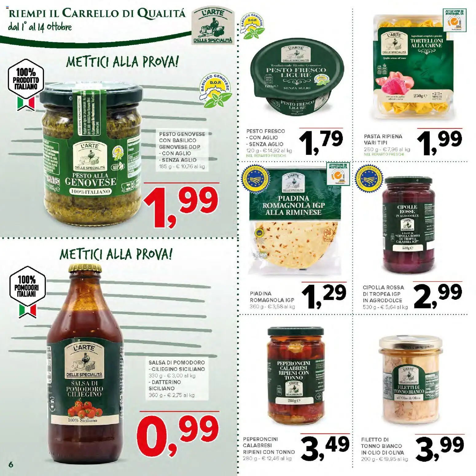 Volantino Todis del 01/10/2026 | Pagina: 6 | Prodotti: Cipolle, Carrello, Basilico, Specialità