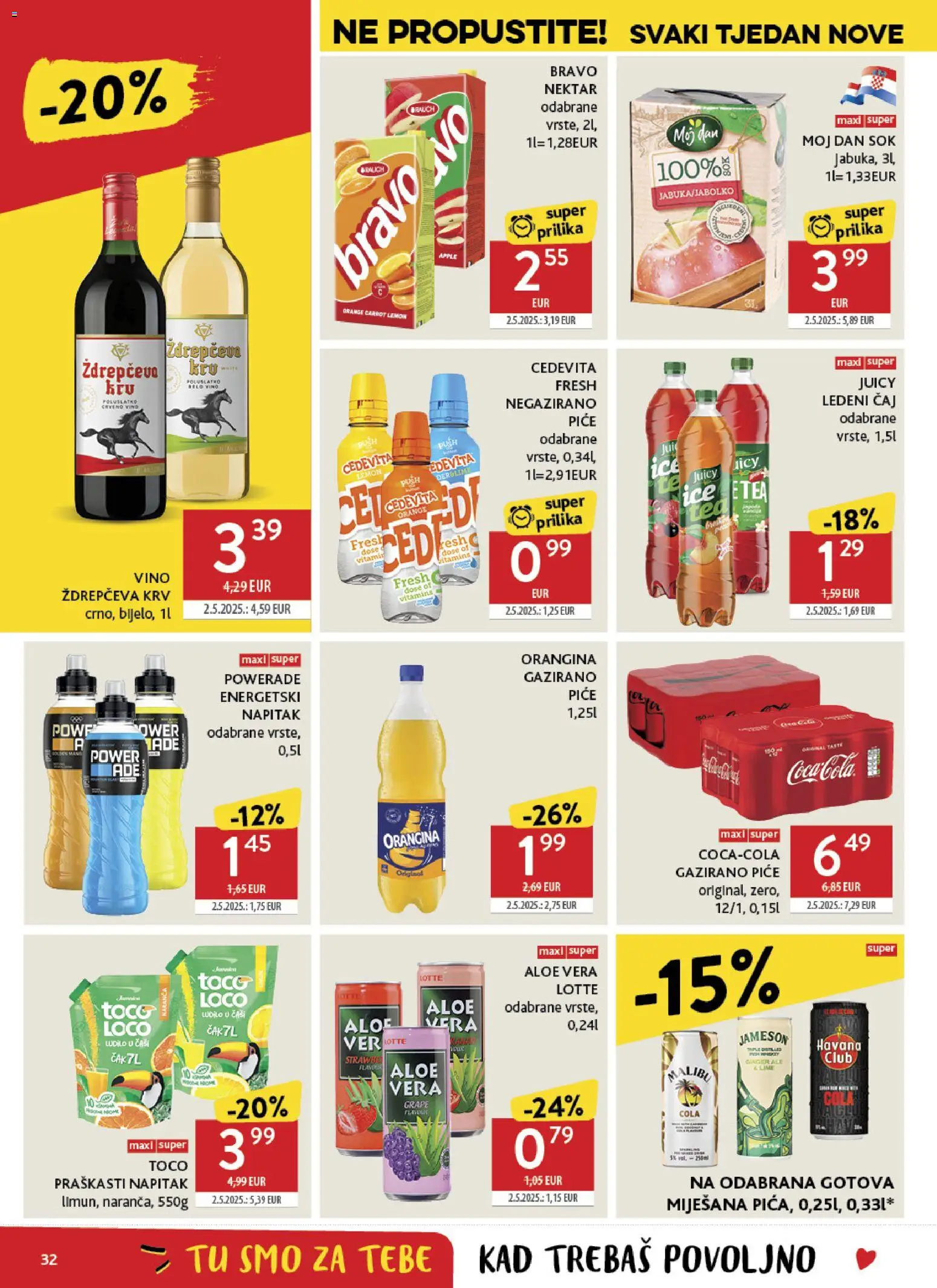 Konzum katalog | vrijedi od 15.04.2026 | Stranica: 32 | Proizvodi: Sok, Čaj, Dove, Cedevita