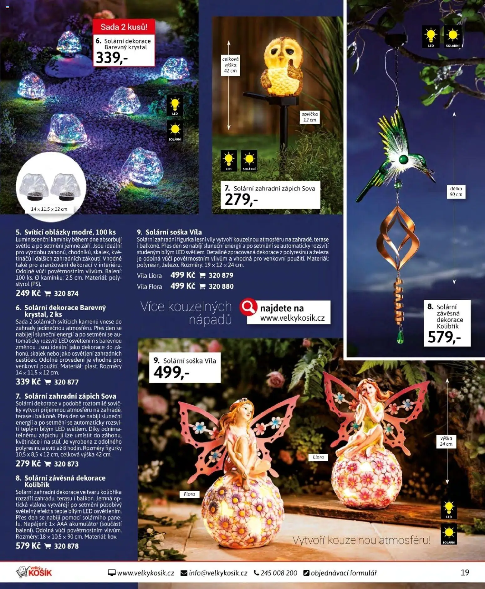 Velký Košík katalog srpen 2026 od 01.08.2026 | Strana: 19 | Produkty: Zápich, Soška, Flora, LED
