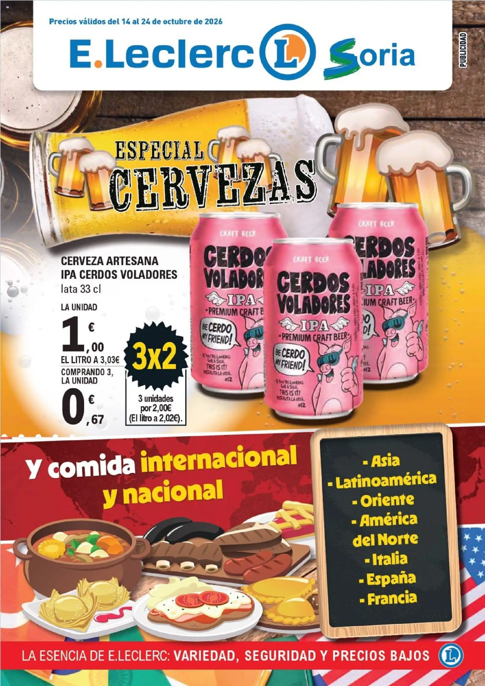 E.Leclerc - Soria │ válido desde el 14/10/2026 | Página: 1 | Productos: Cerveza, Cerdo