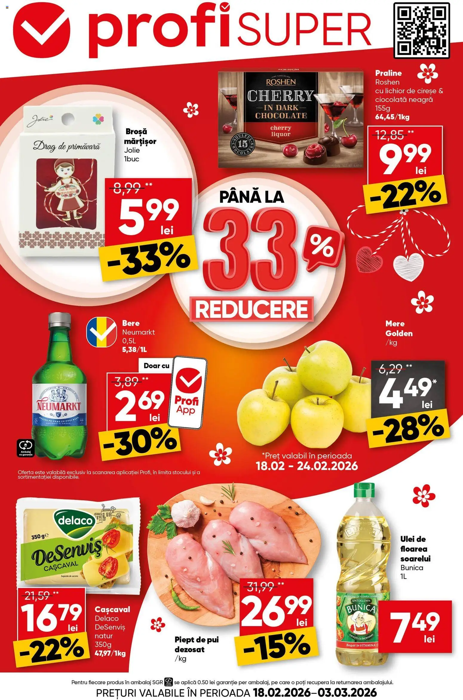 Noul catalog Profi – valabil de la 18.02.2026 | Pagină: 1 | Produse: Cașcaval, Bere, Mere, Cireșe