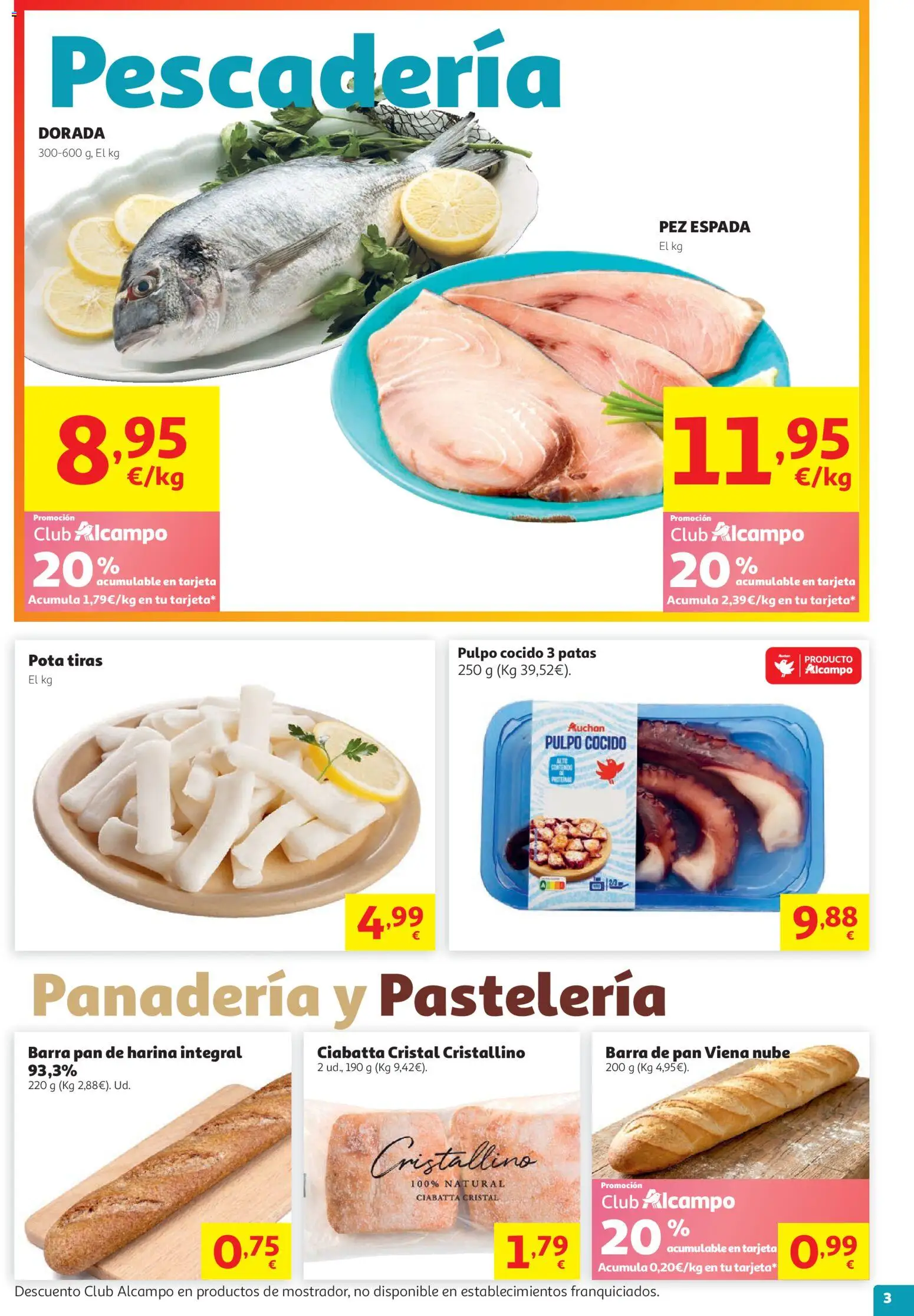 Alcampo Supermercado Nacional │ válido desde el 05.05.2026 | Página: 3 | Productos: Μπλοκ, Pan, Panadería