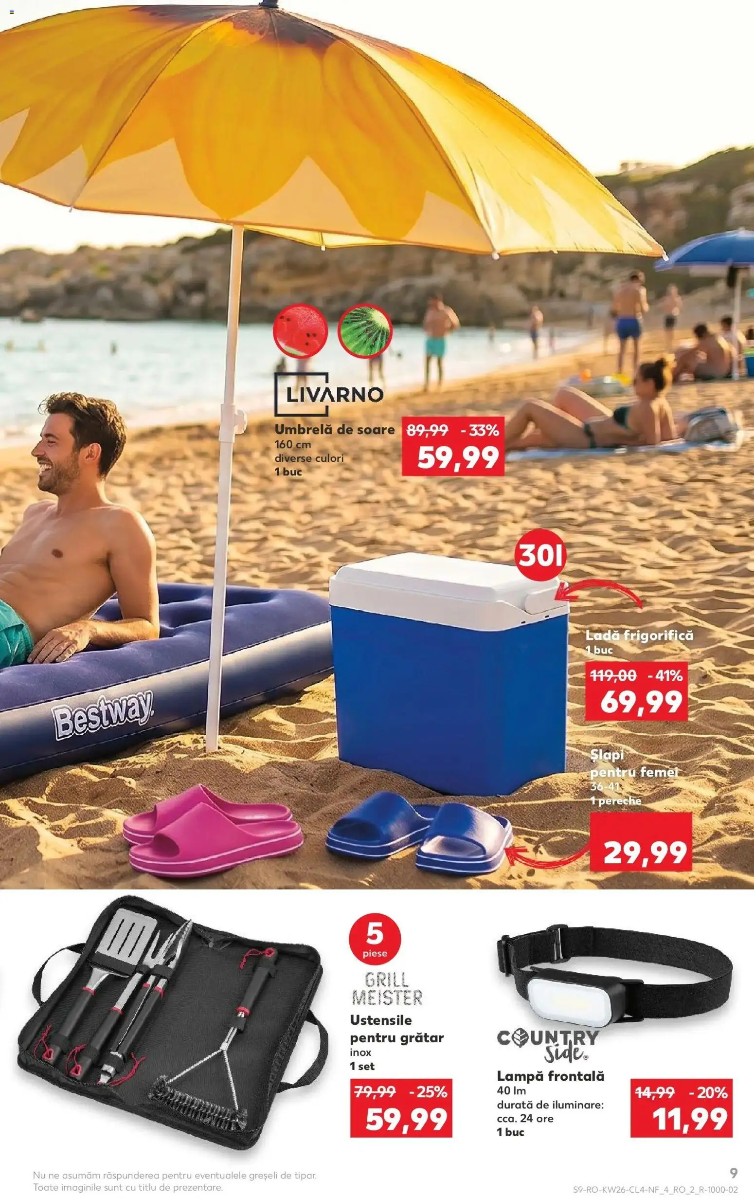 Noul catalog Kaufland – valabil de la 24.06.2026 | Pagină: 9 | Produse: Grill, Grătar, Lampă, Ladă frigorifică
