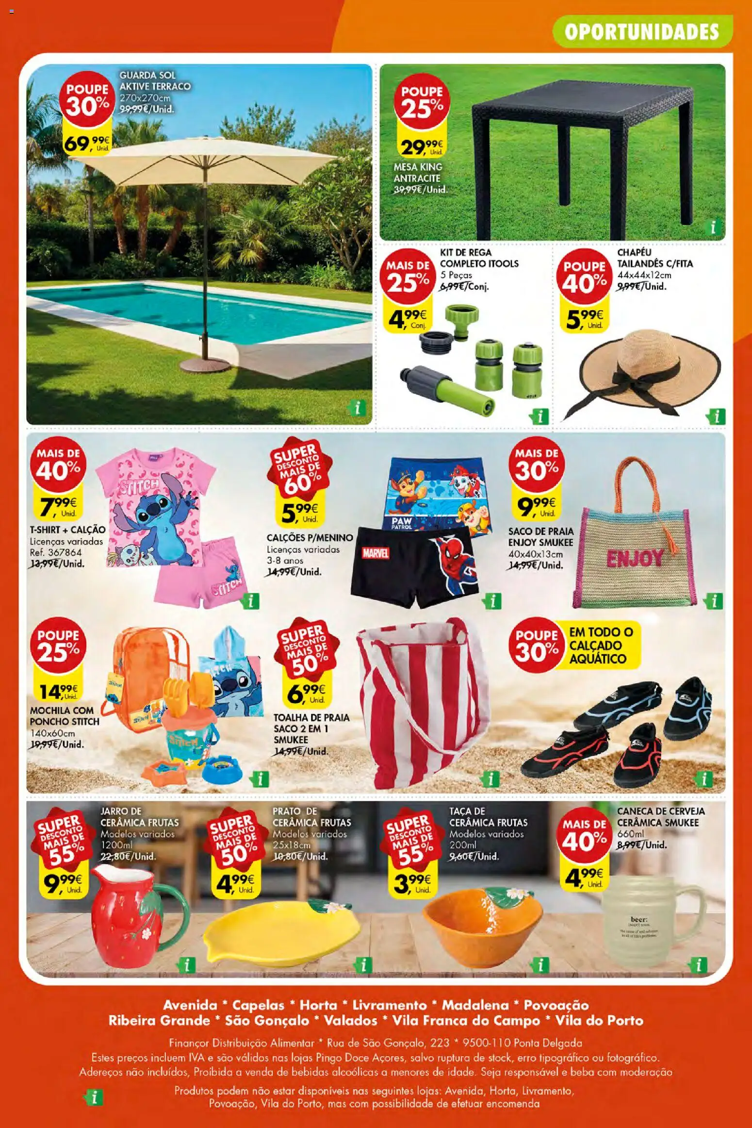 Pingo Doce Poupe Esta Semana Açores │ válido de 16/07/2026 | Página: 32 | Produtos: Mochila, Mesa, Calções, Calção