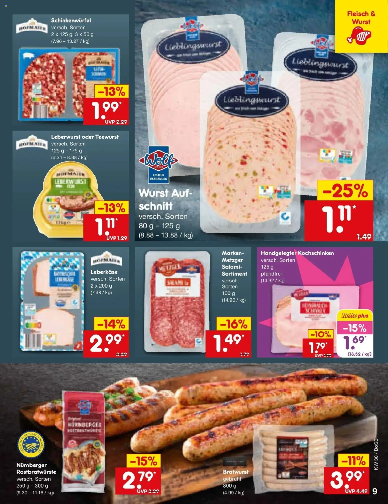 Netto Marken-Discount Prospekt Stadtlohn – gültig ab 20.07.2026 | Seite: 13 | Produkte: Wurst, Salami, Fleisch, Leberkase
