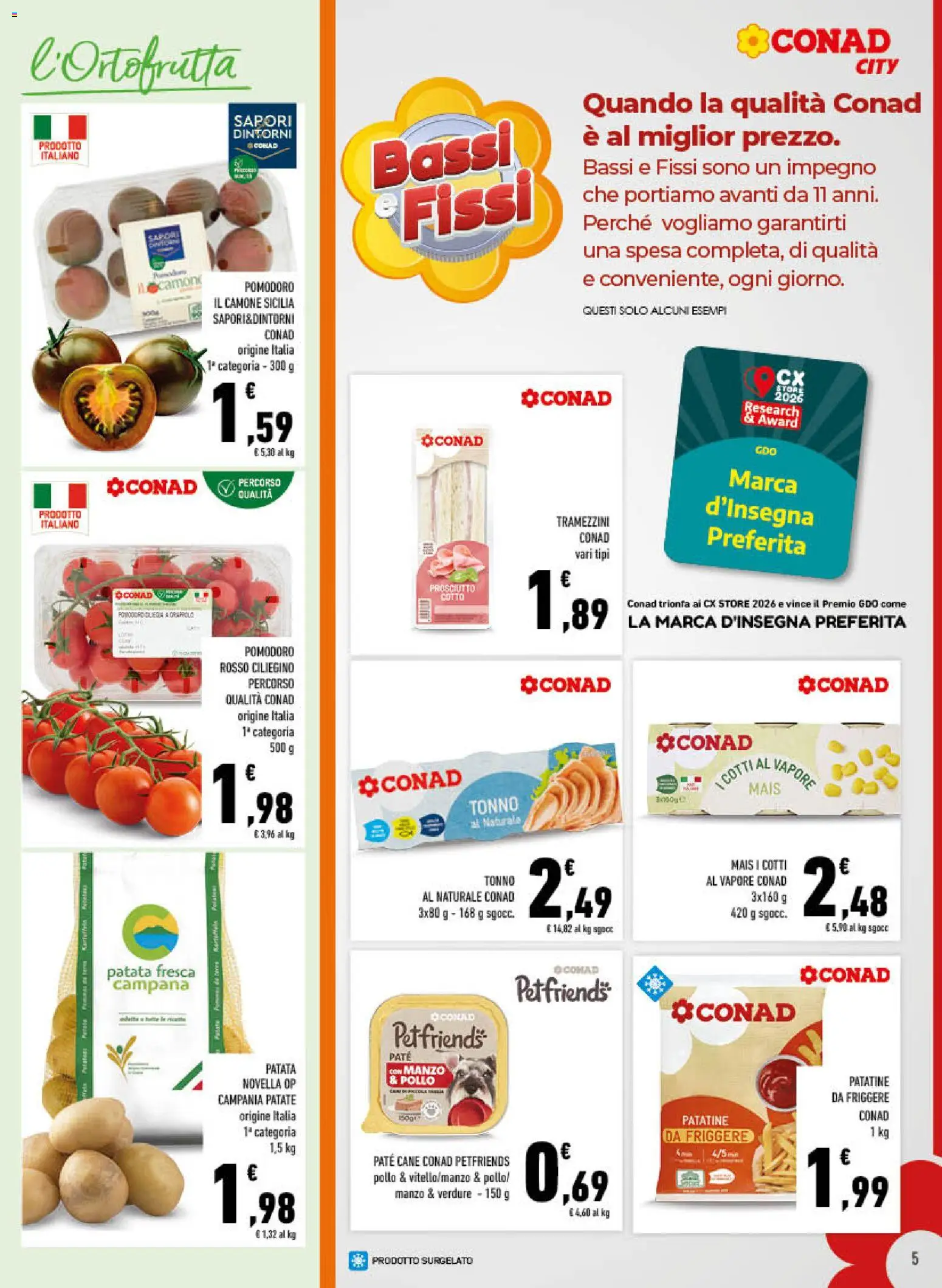Volantino Conad del 06.05.2026 | Pagina: 5 | Prodotti: Paté, Prosciutto Cotto, Patate, Tonno