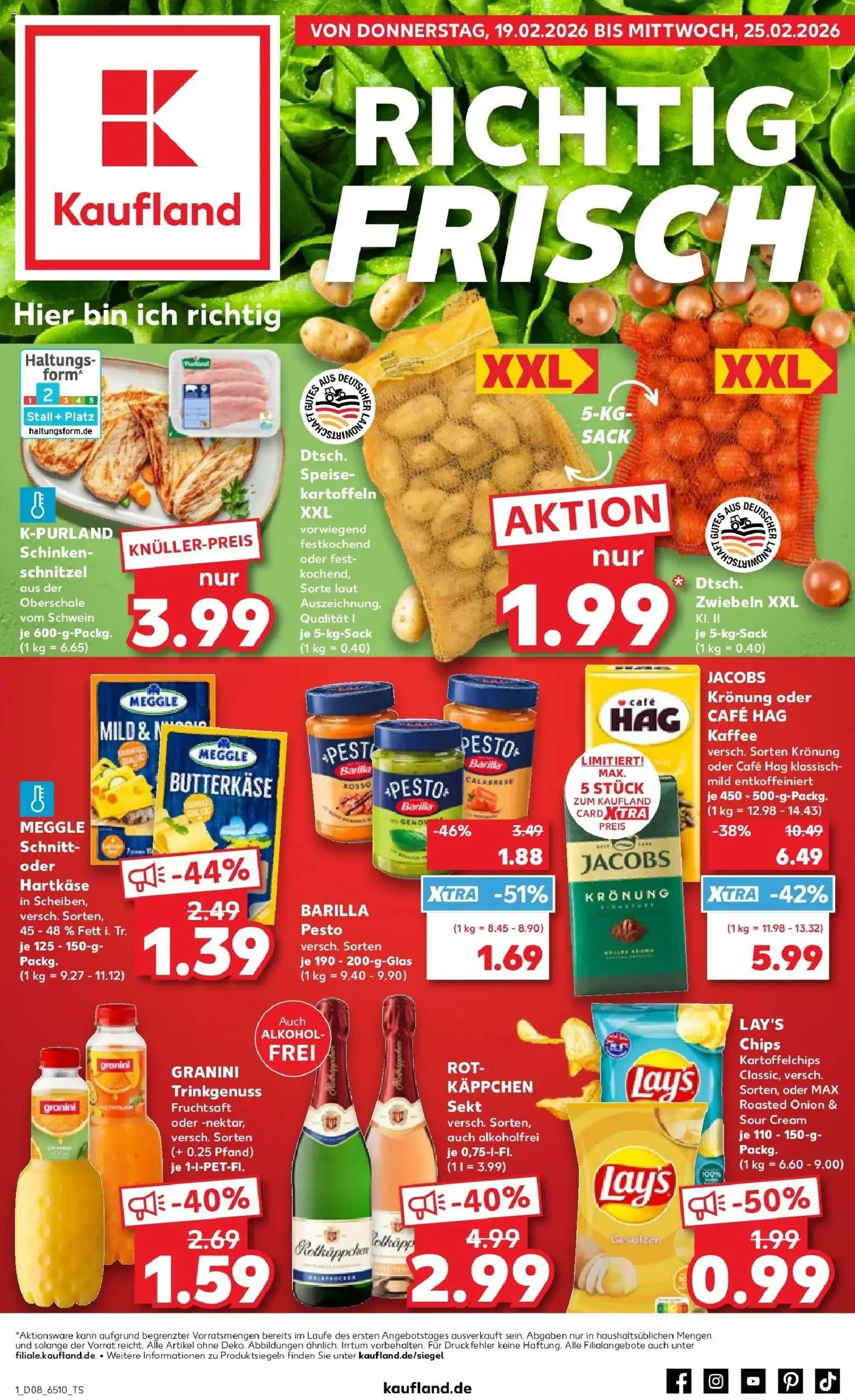 Kaufland prospekt Hermeskeil	 – gültig ab 19.02.2026 | Seite: 9 | Produkte: Barilla, Sekt, Barilla pesto, Schnitzel