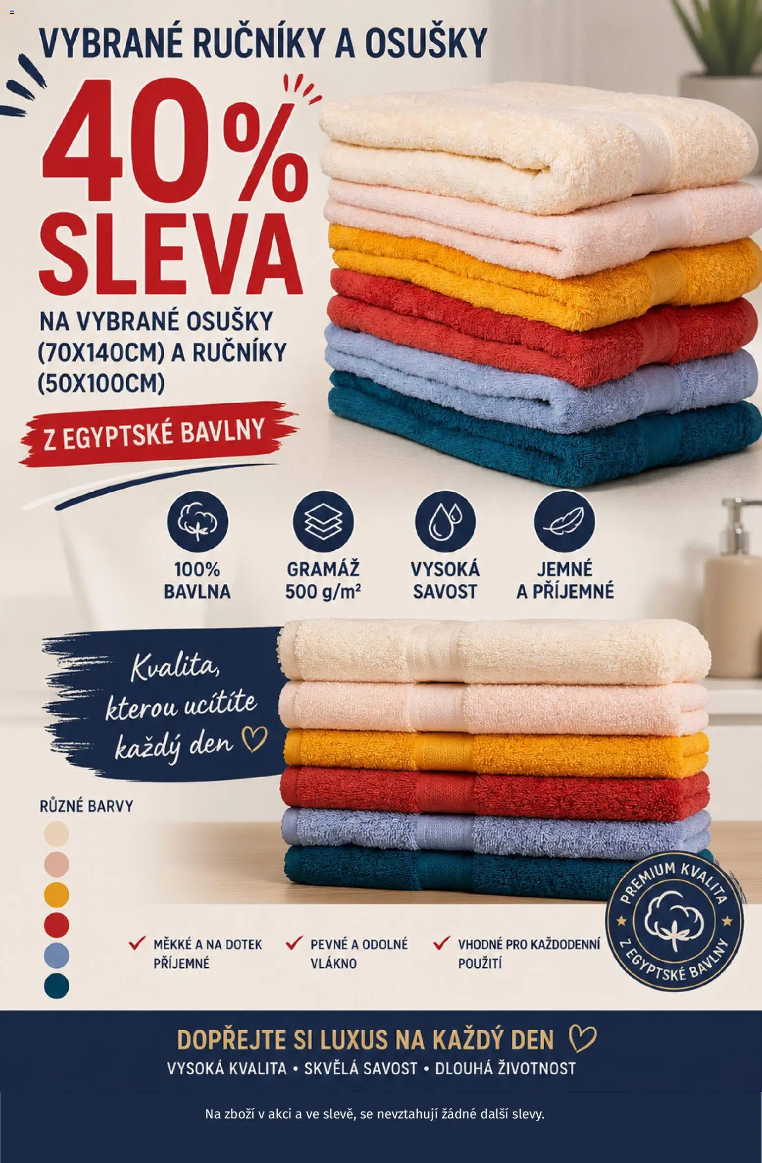 Prior - Akční Nabídka Oděvních Látek A Bytového Textilu od 07.07.2026 | Strana: 3 | Produkty: Osušky, Ručníky, Barvy