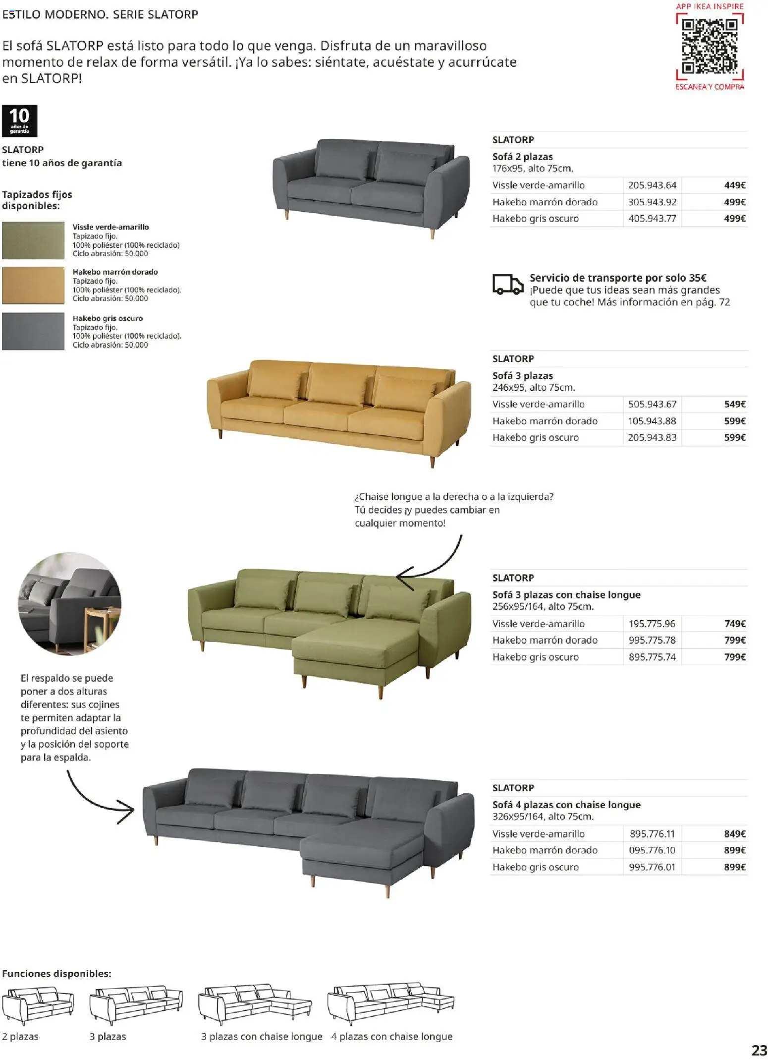 Catálogo IKEA Sofás │ válido desde el 07.05.2026 | Página: 23 | Productos: Té, Sofá