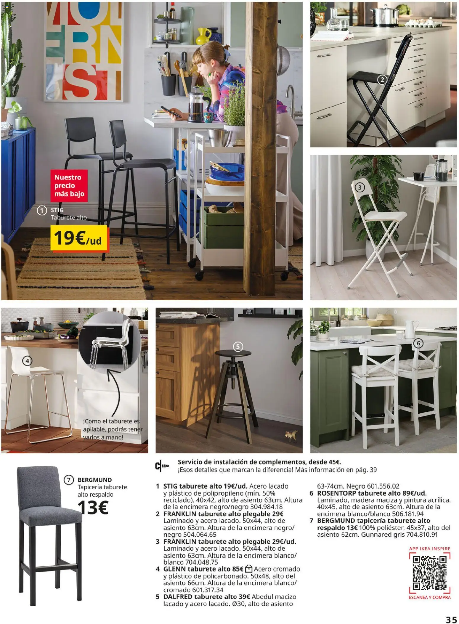 IKEA - Comedores │ válido desde el 01/09/2026 | Página: 35 | Productos: Taburete