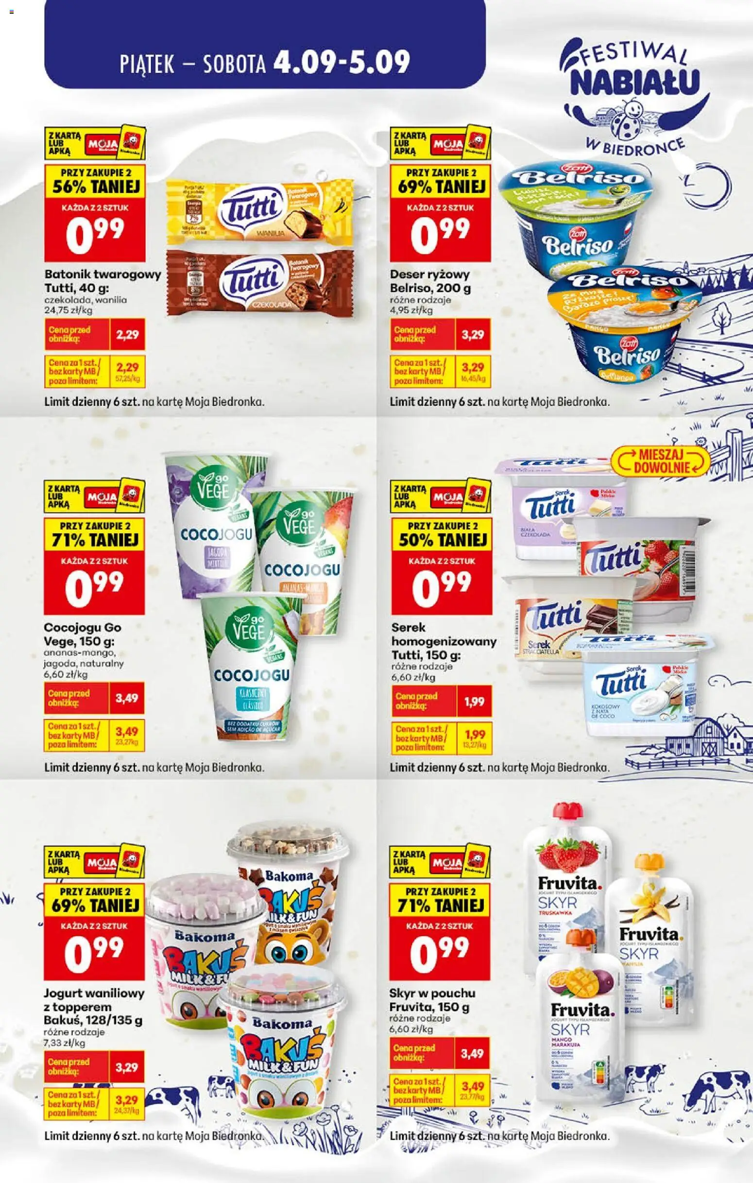 Biedronka gazetka - Festiwal nabiału od 04.09.2026 | Strona: 2 | Produkty: Karta, Jogurt waniliowy, Jogurt, Wanilia