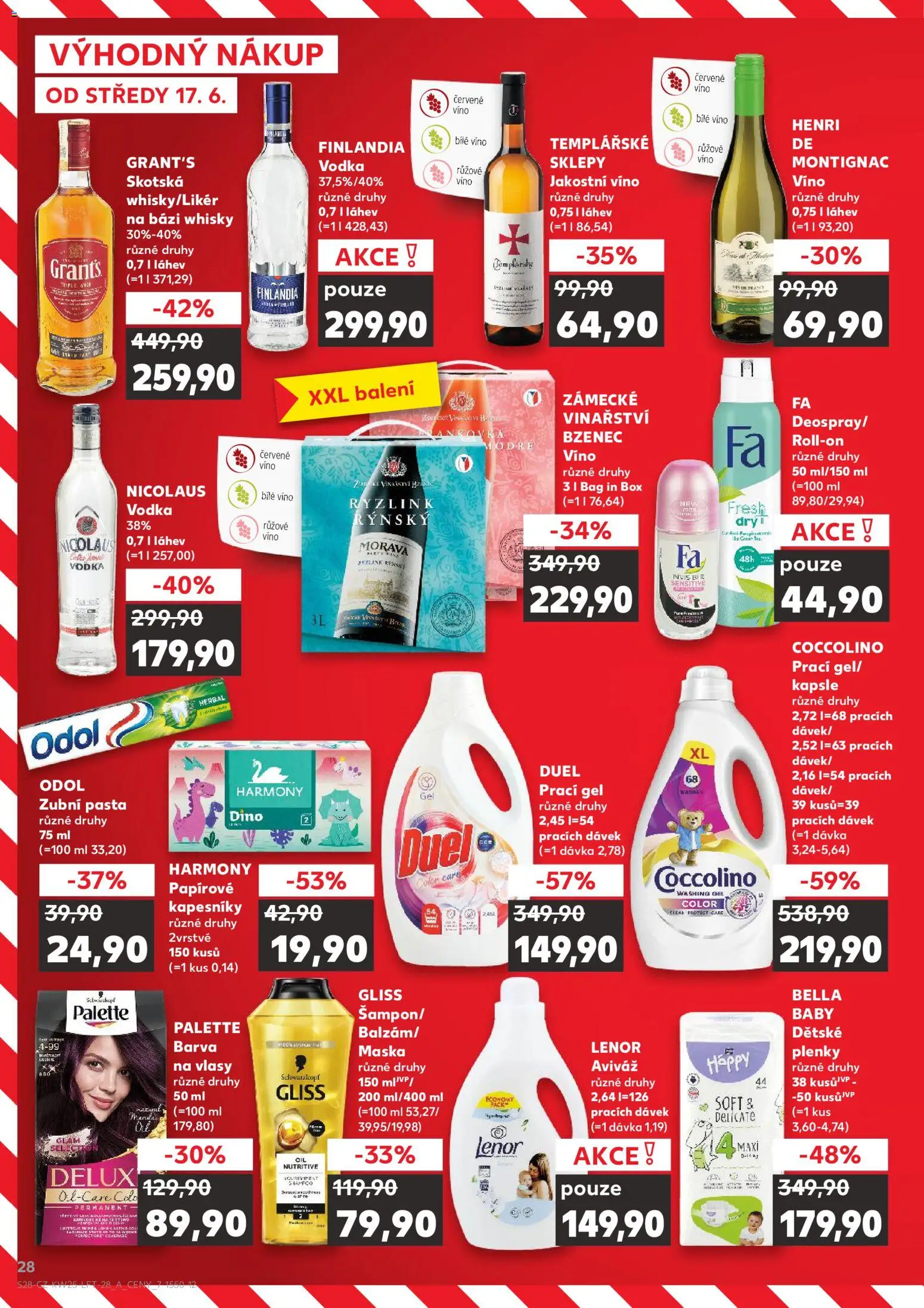 Kaufland leták - Praha 4 od 17.06.2026 | Strana: 28 | Produkty: Deodorant, Aviváž Lenor, Láhev, Barva na vlasy