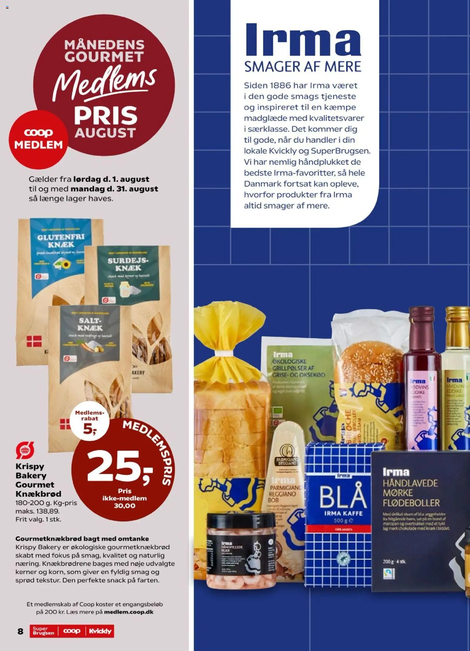 Super Brugsen tilbudsavis – gyldig fra 07/08/2026 | Side: 8 | Produkter: Salt, Burgerboller, Knækbrød, Søm
