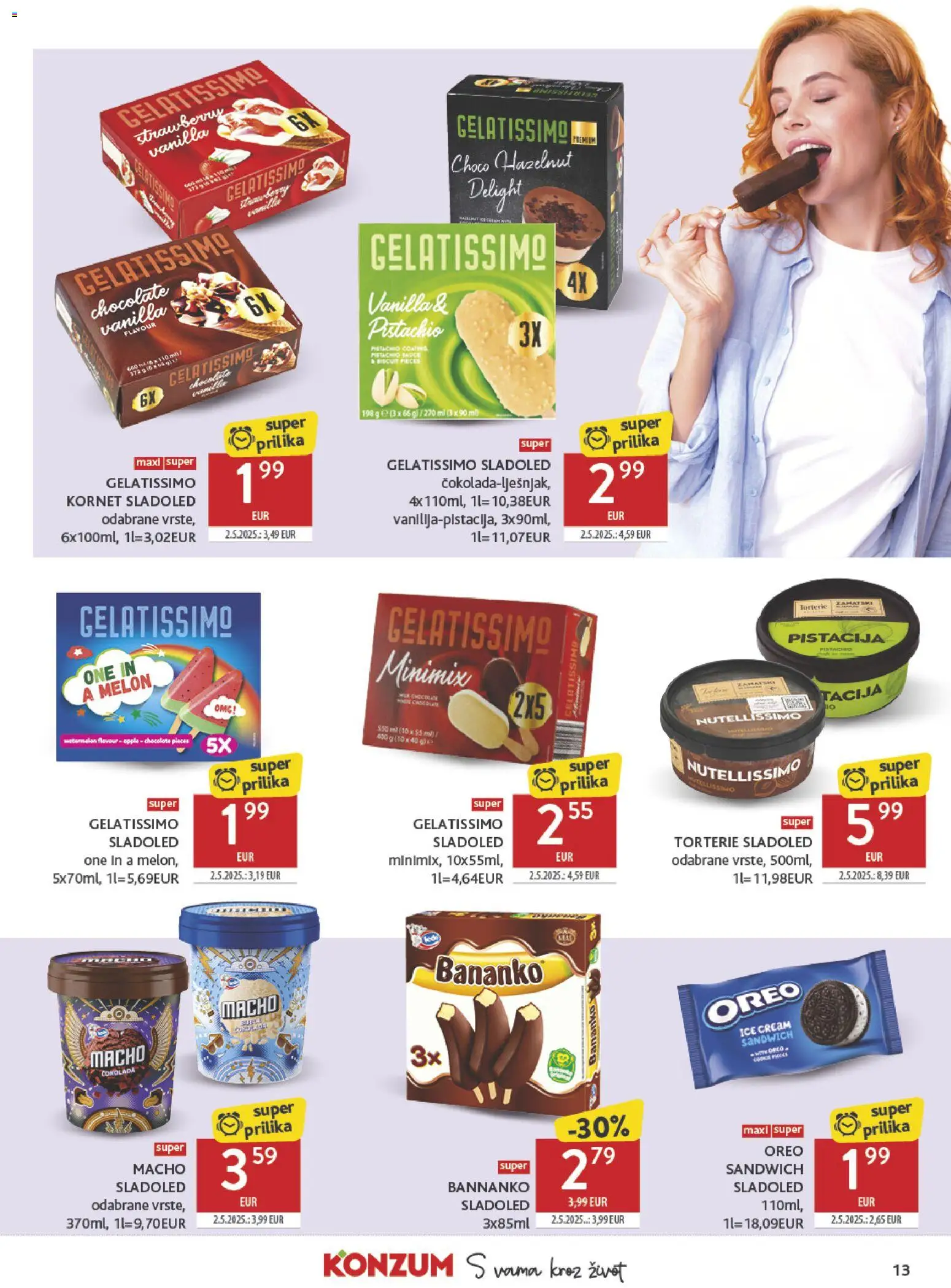 Konzum HR akciós ujság - amely érvényes a következő dátumtól: 2026.07.15. | Oldal: 13 | Termékek: Oreo