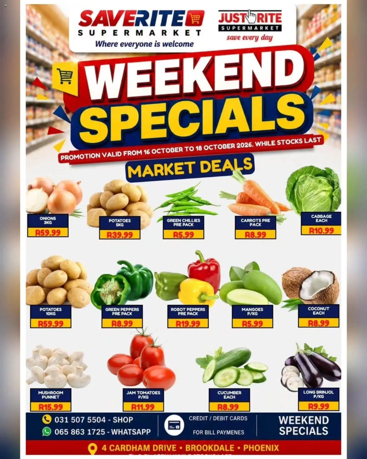 New Saverite catalogue – valid from 16/10/2026 | Page: 1 | Products: Tomatoes, Carrots, Potatoes, Onions