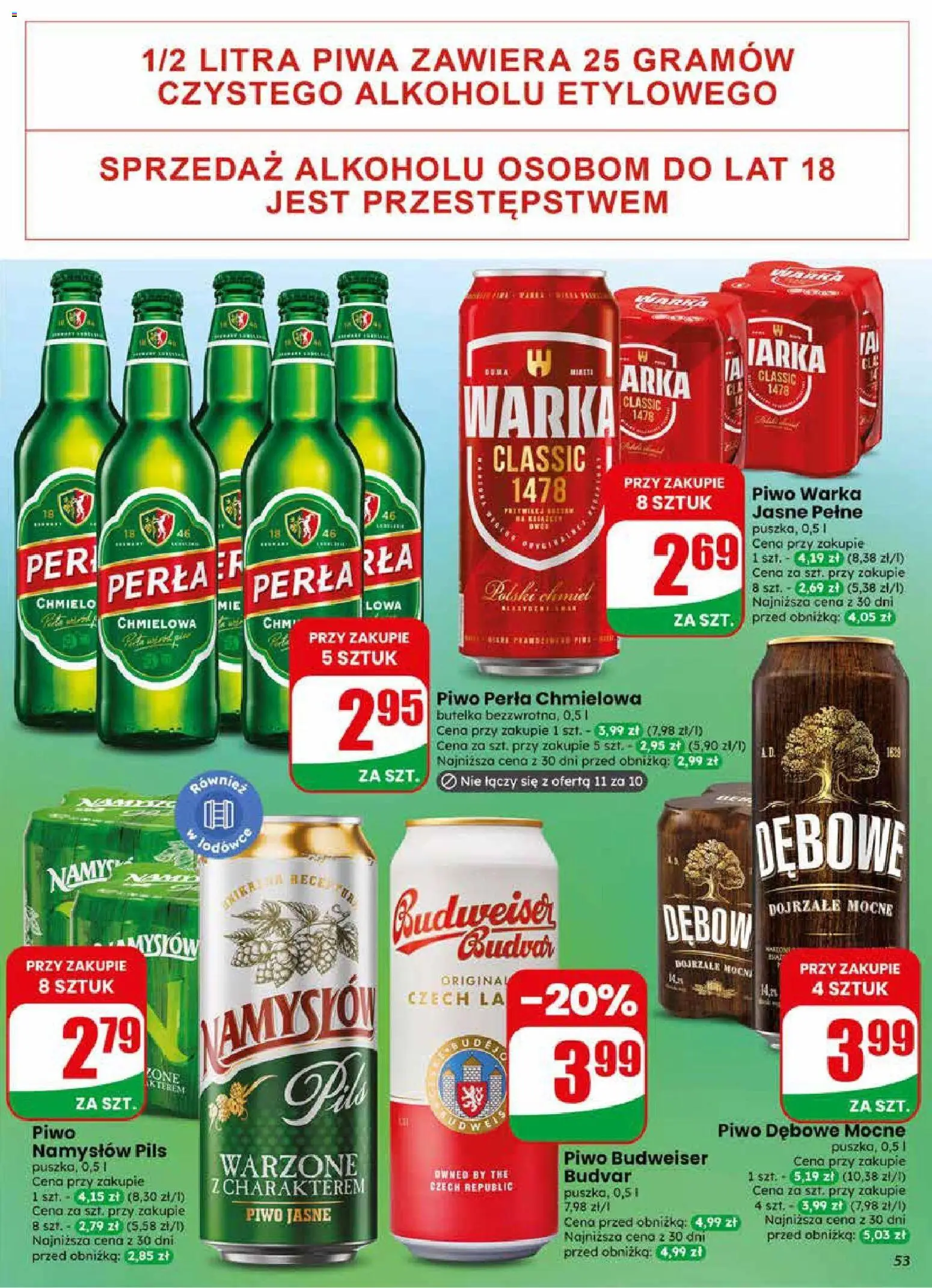 Dino gazetka od 27.05.2026 | Strona: 53 | Produkty: Piwo perła, Piwo Warka, Piwo, Piwo Namysłów
