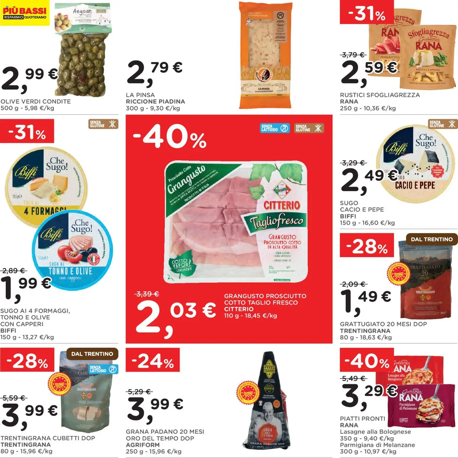 Volantino Poli del 19/08/2026 | Pagina: 13 | Prodotti: Prosciutto Cotto, Prosciutto, Grana Padano, Senza lattosio