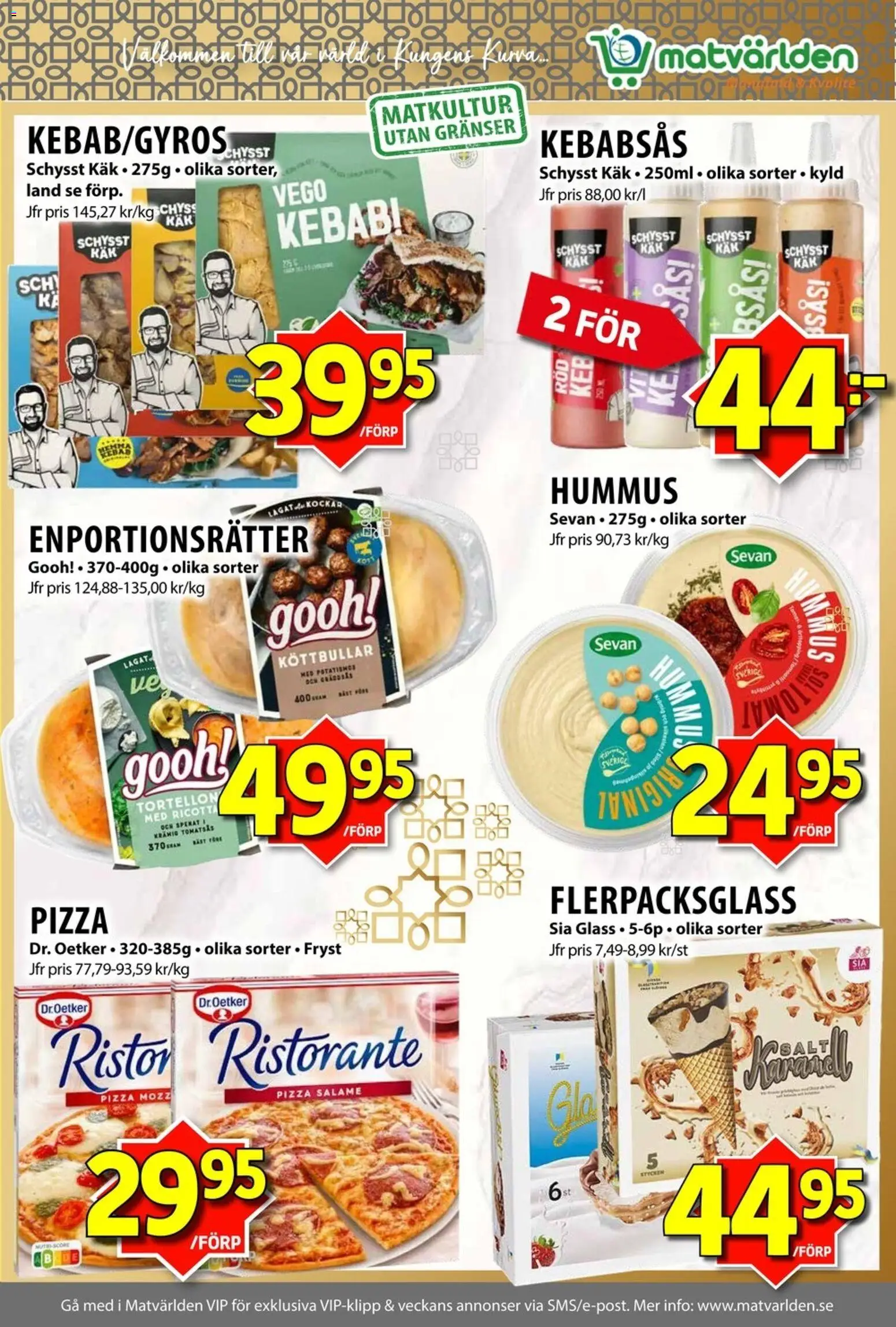 Matvärlden reklamblad aktuell från 05/10/2026 | Sida: 6 | Produkter: Tomat, Köttbullar, Hummus, Kebabsås