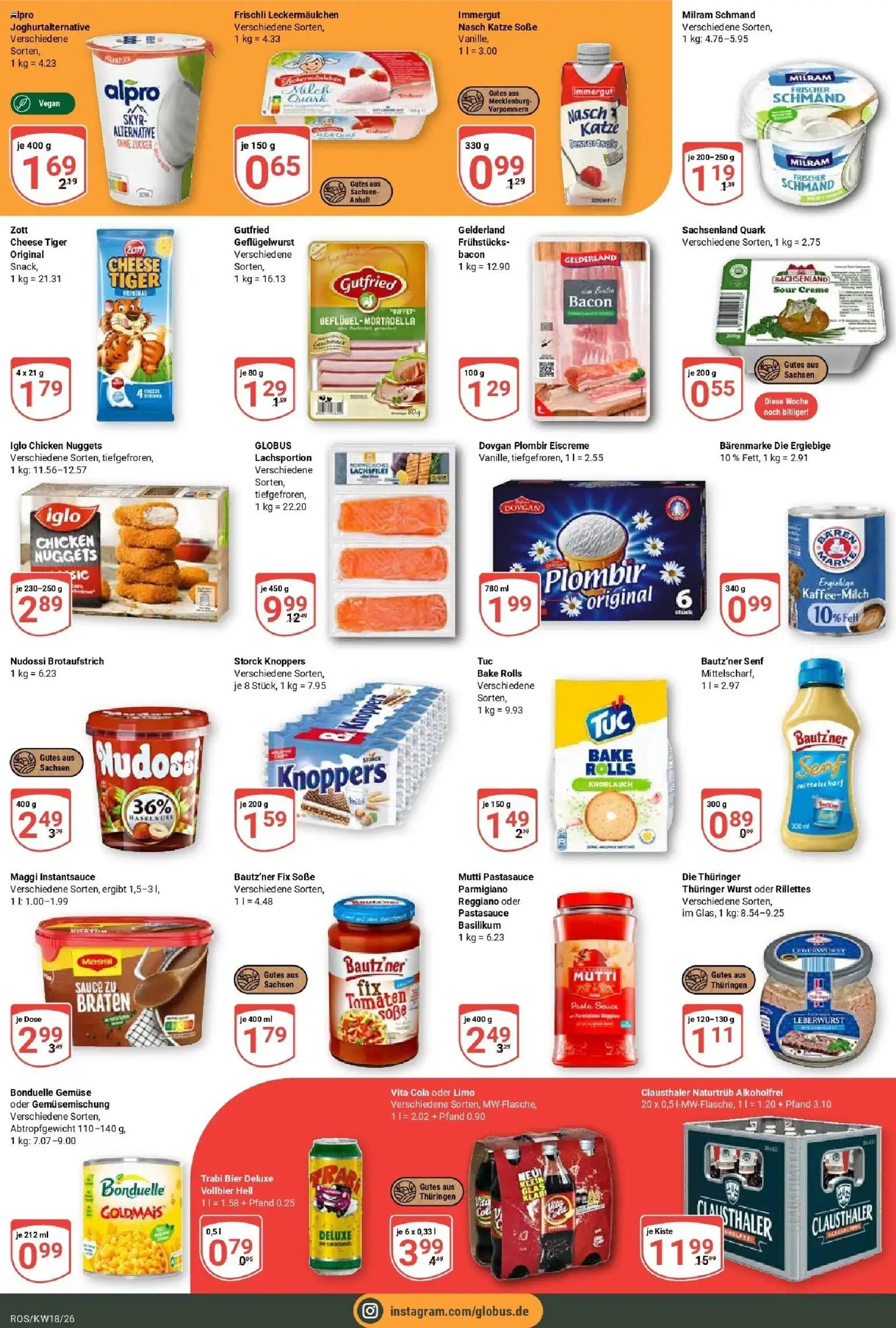 Globus Prospekt Lambrechtshagen	 – gültig ab 27.04.2026 | Seite: 5 | Produkte: Gemüse, Milram, Wurst, Knoppers